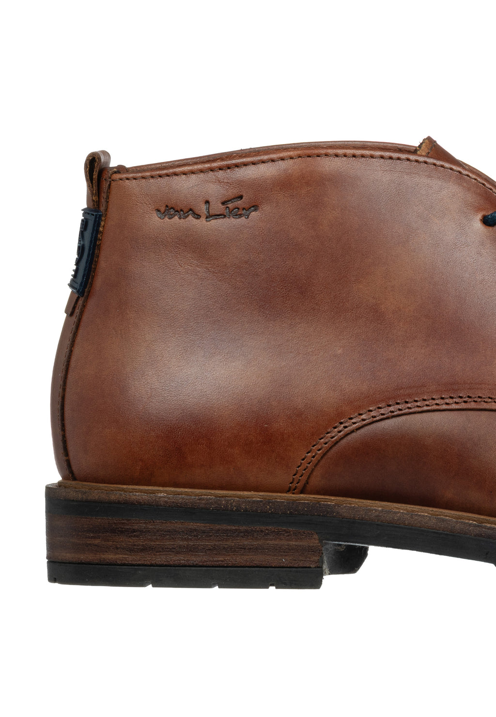 Cognac gladleren Boston boot