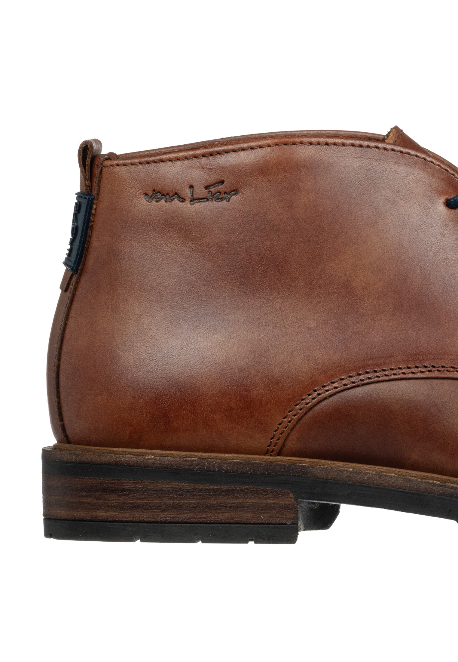 Cognac gladleren Boston boot