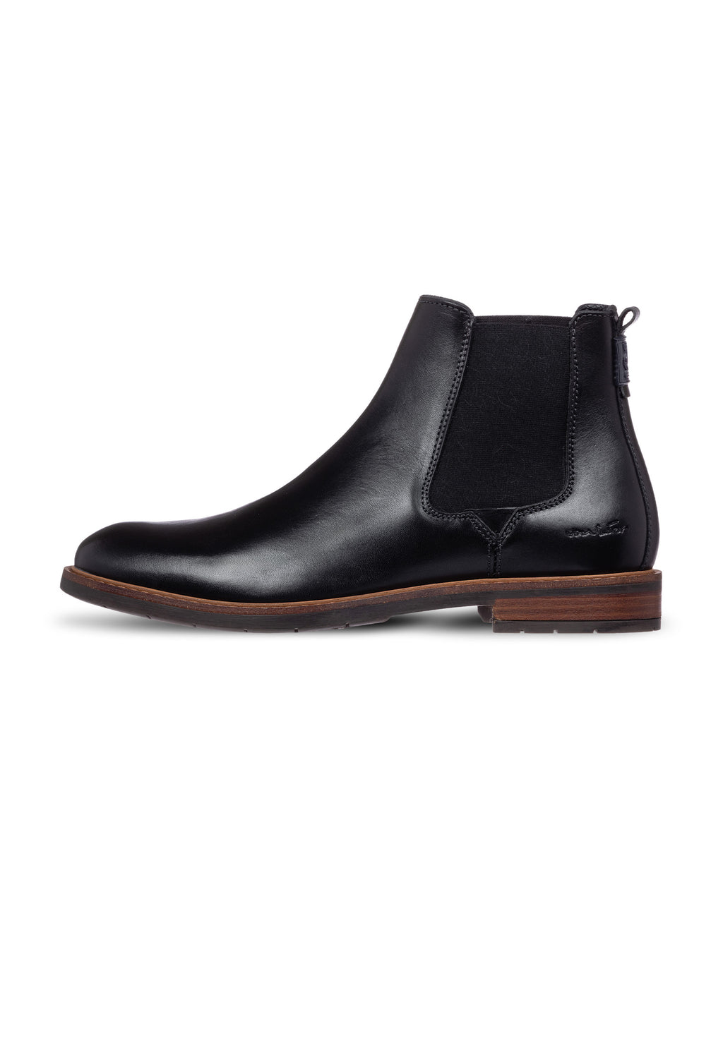 Zwart gladleren Boston chelsea boot