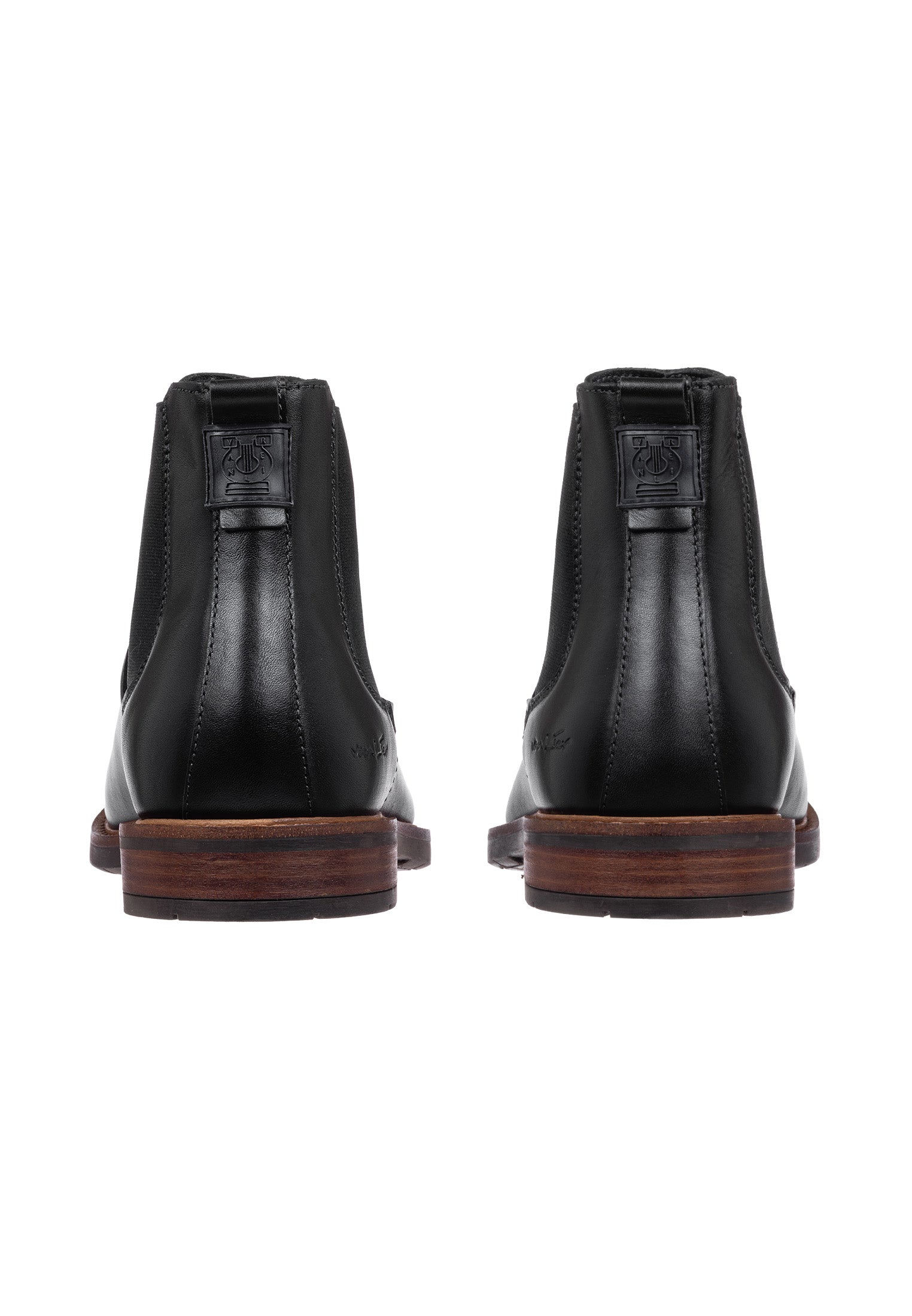 Zwart gladleren Boston chelsea boot