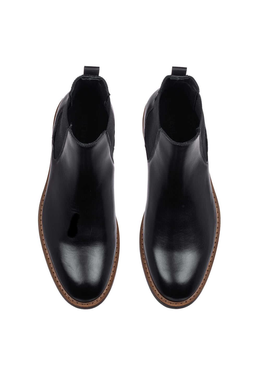 Zwart gladleren Boston chelsea boot