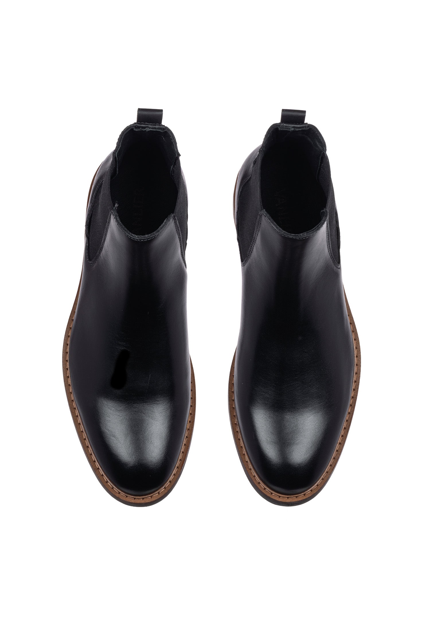 Zwart gladleren Boston chelsea boot