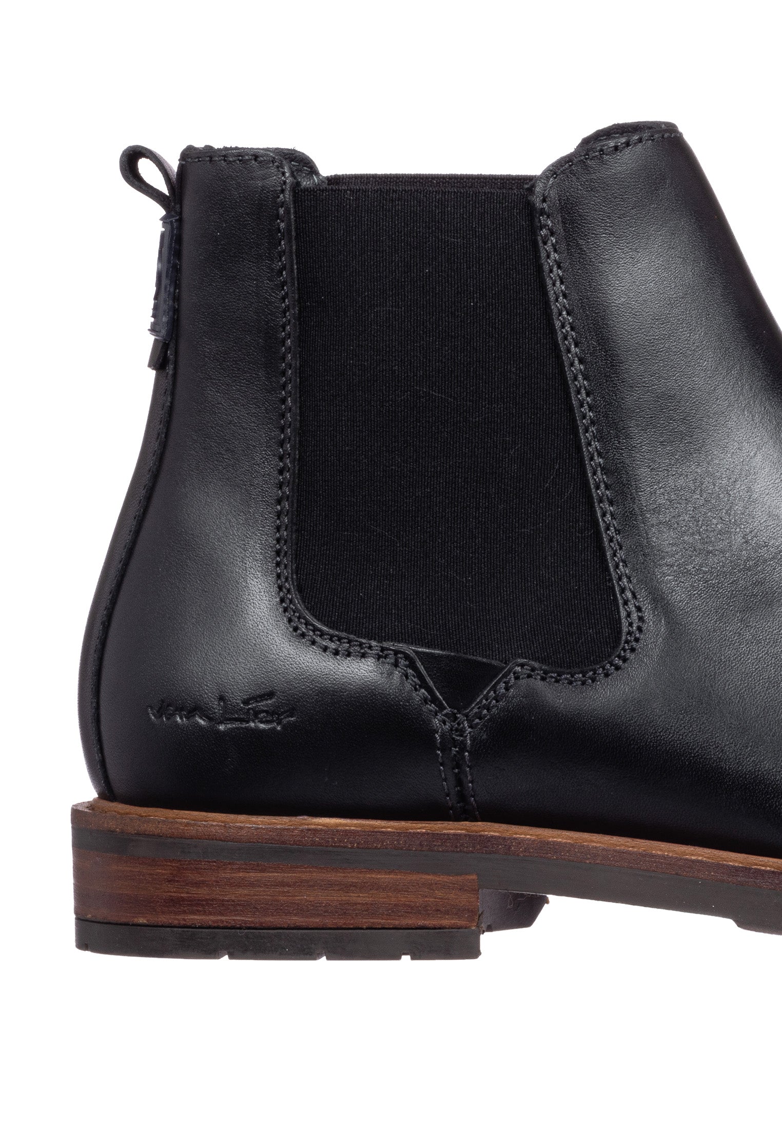 Zwart gladleren Boston chelsea boot
