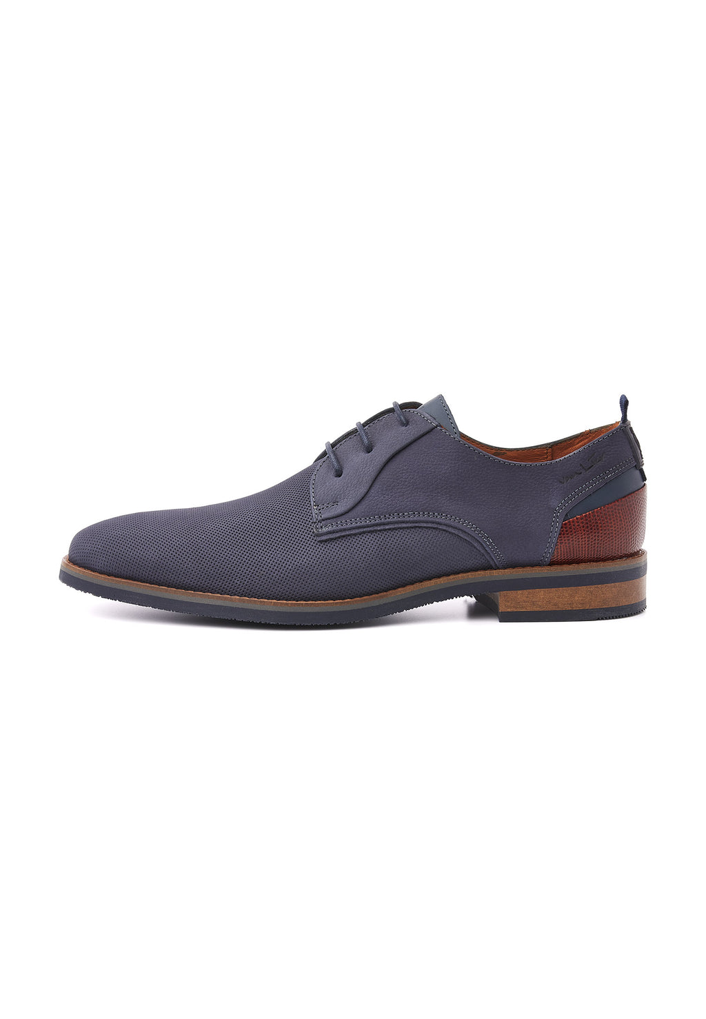 Navy blauw nubuck Amalfi veterschoen