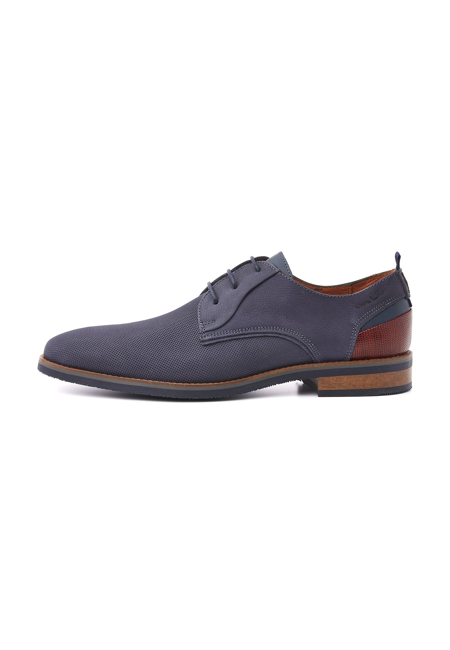 Navy blauw nubuck Amalfi veterschoen
