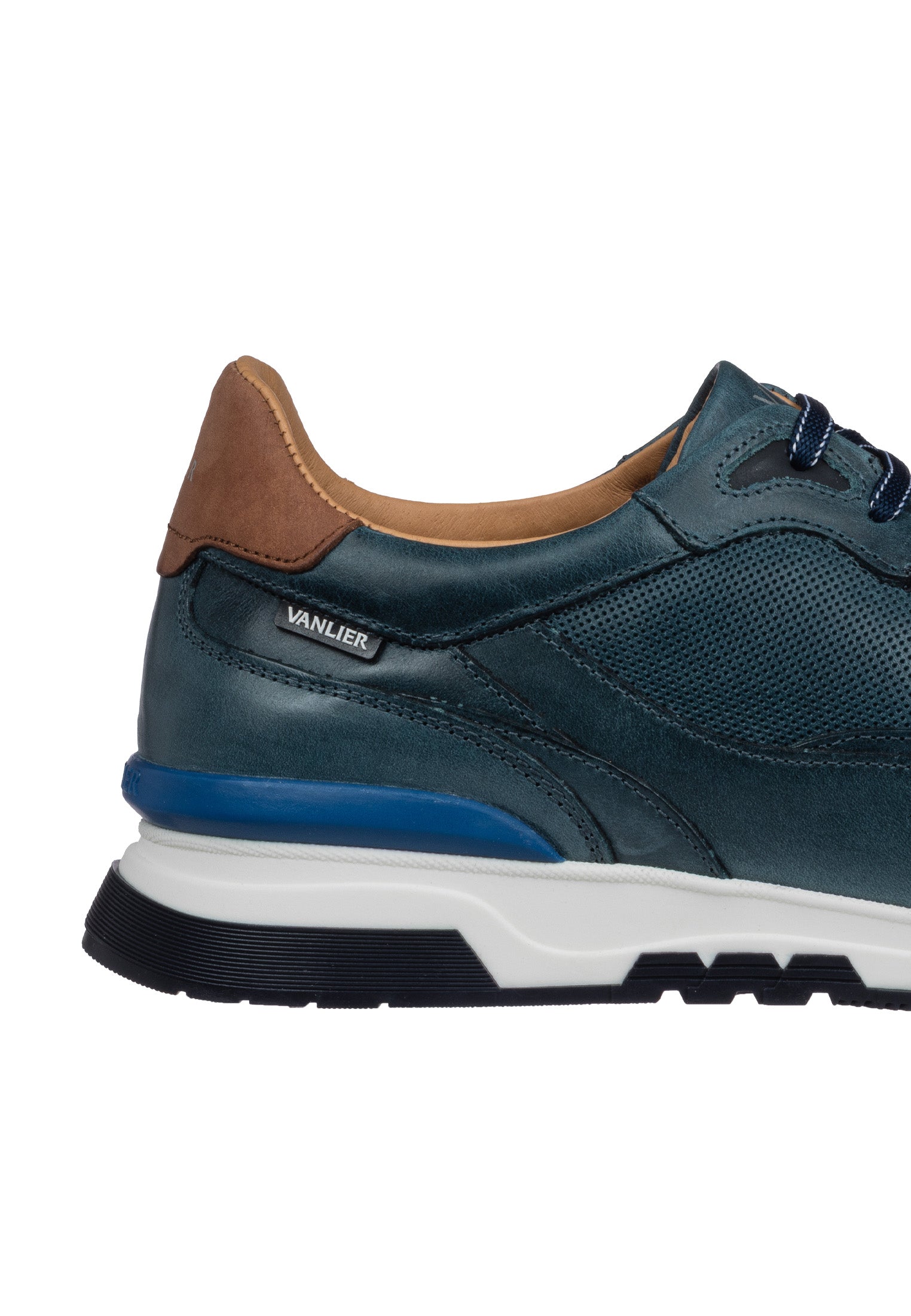Navy blauw gladleren Romeo sneaker