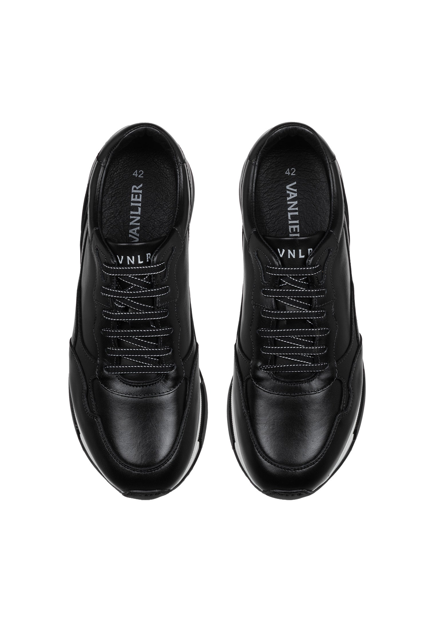 Zwart gladleren Romeo sneaker