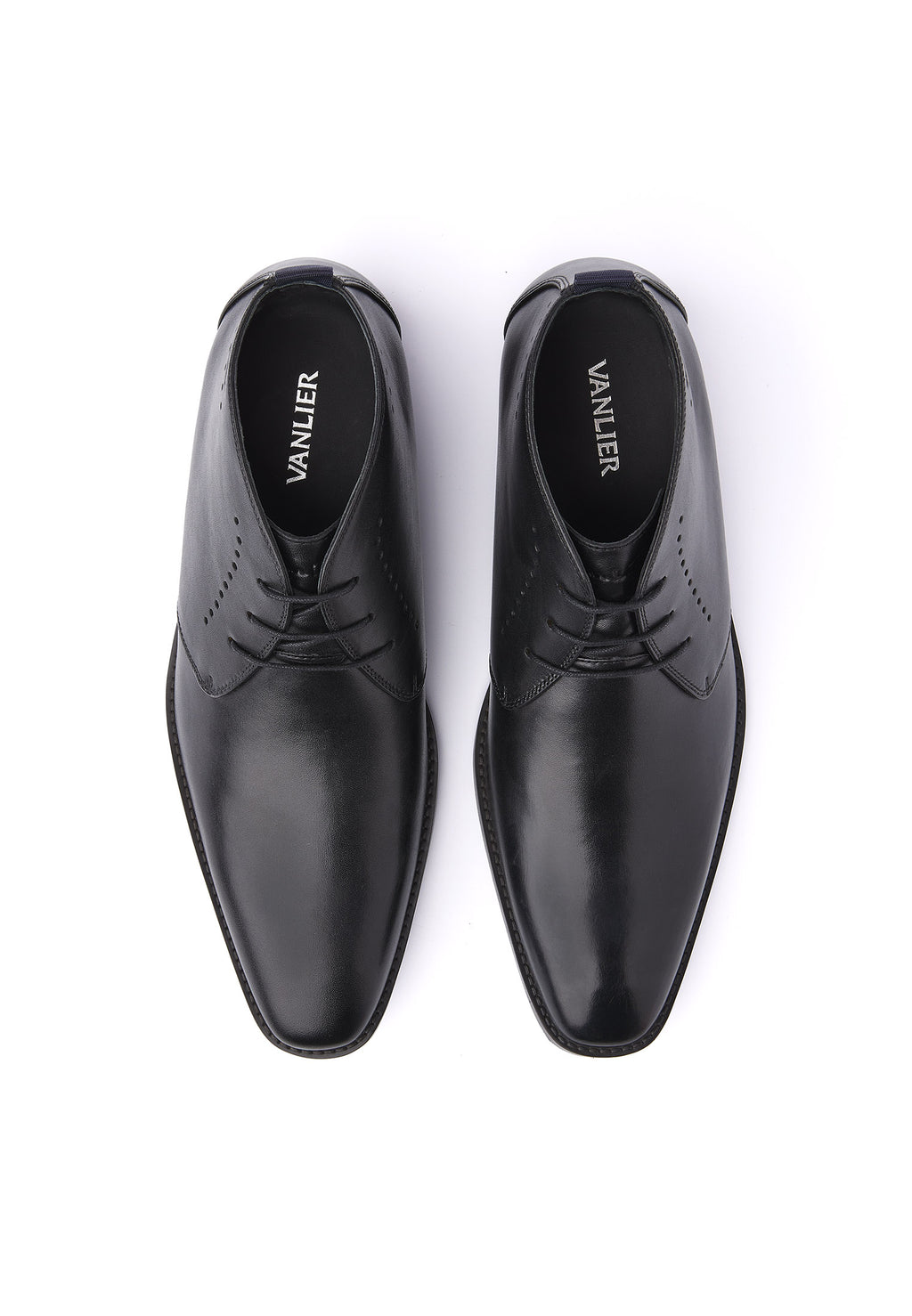 Zwart gladleren Bregenz halfhoge veterschoen