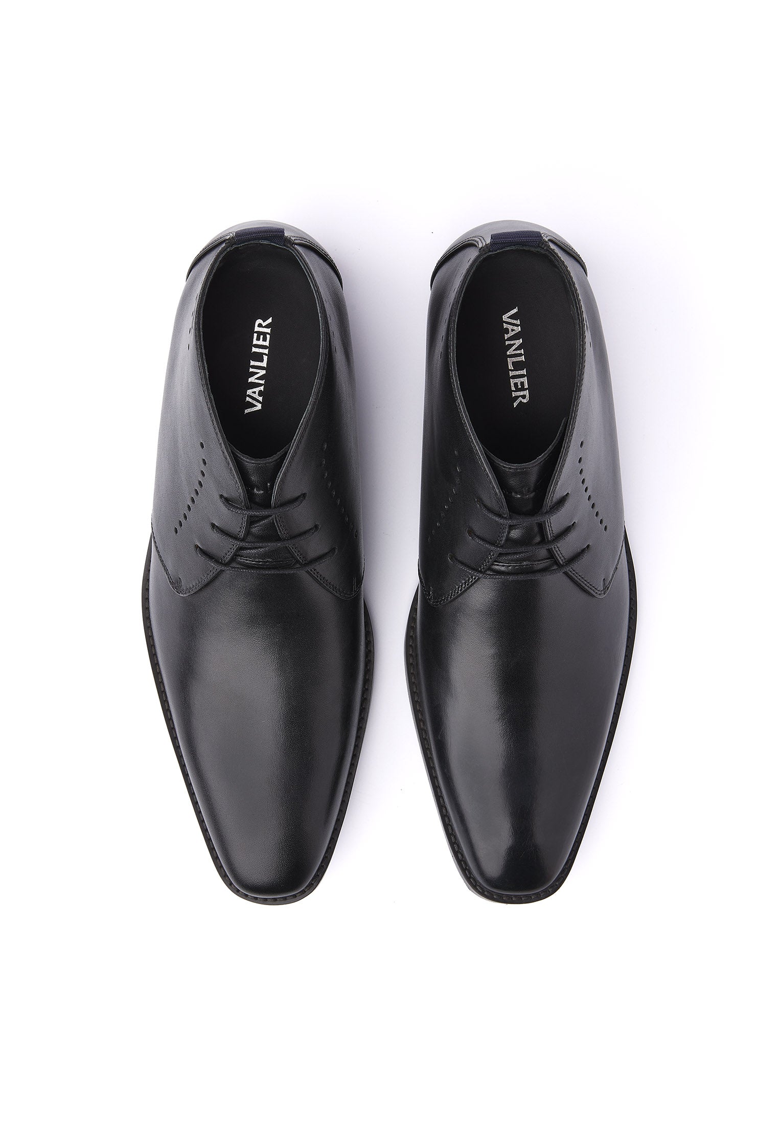 Zwart gladleren Bregenz halfhoge veterschoen