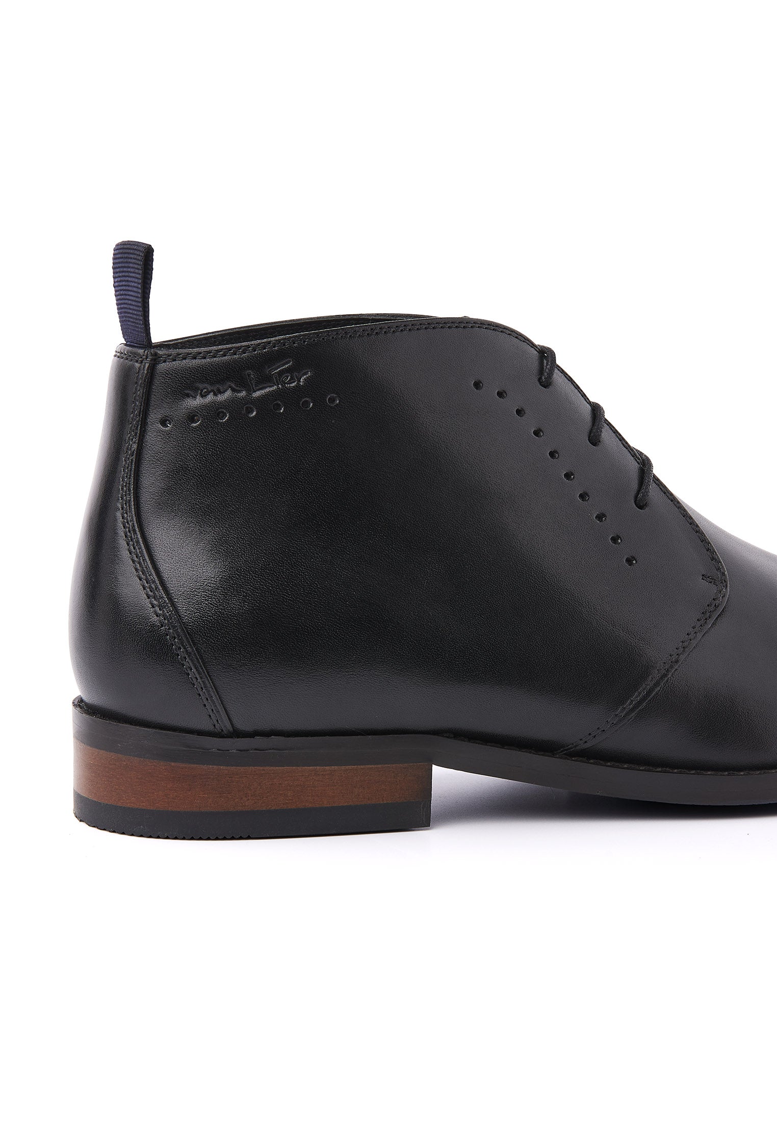 Zwart gladleren Bregenz halfhoge veterschoen