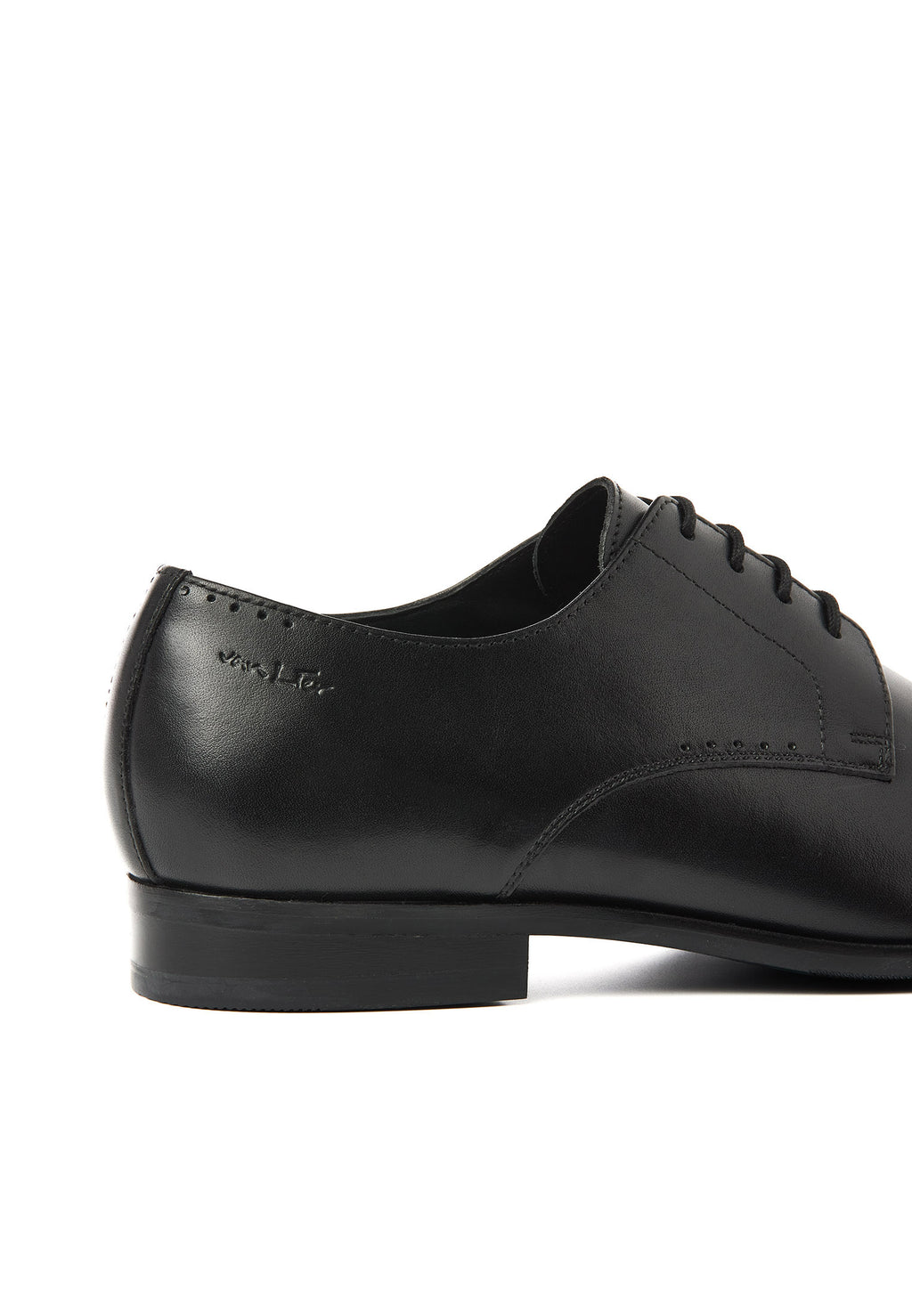 Zwart gladleren Santorini veterschoen