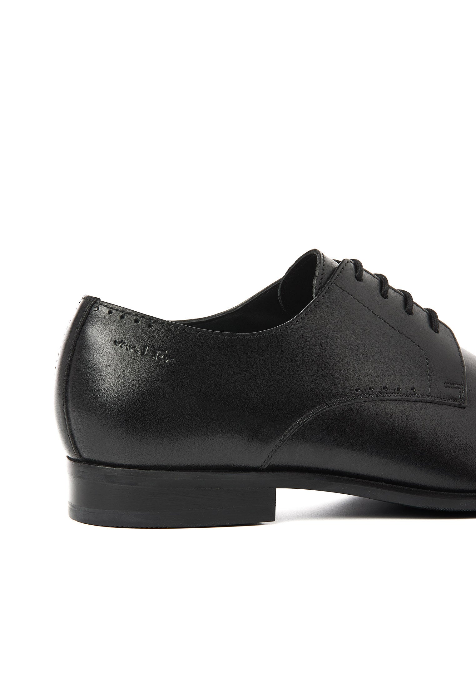 Zwart gladleren Santorini veterschoen