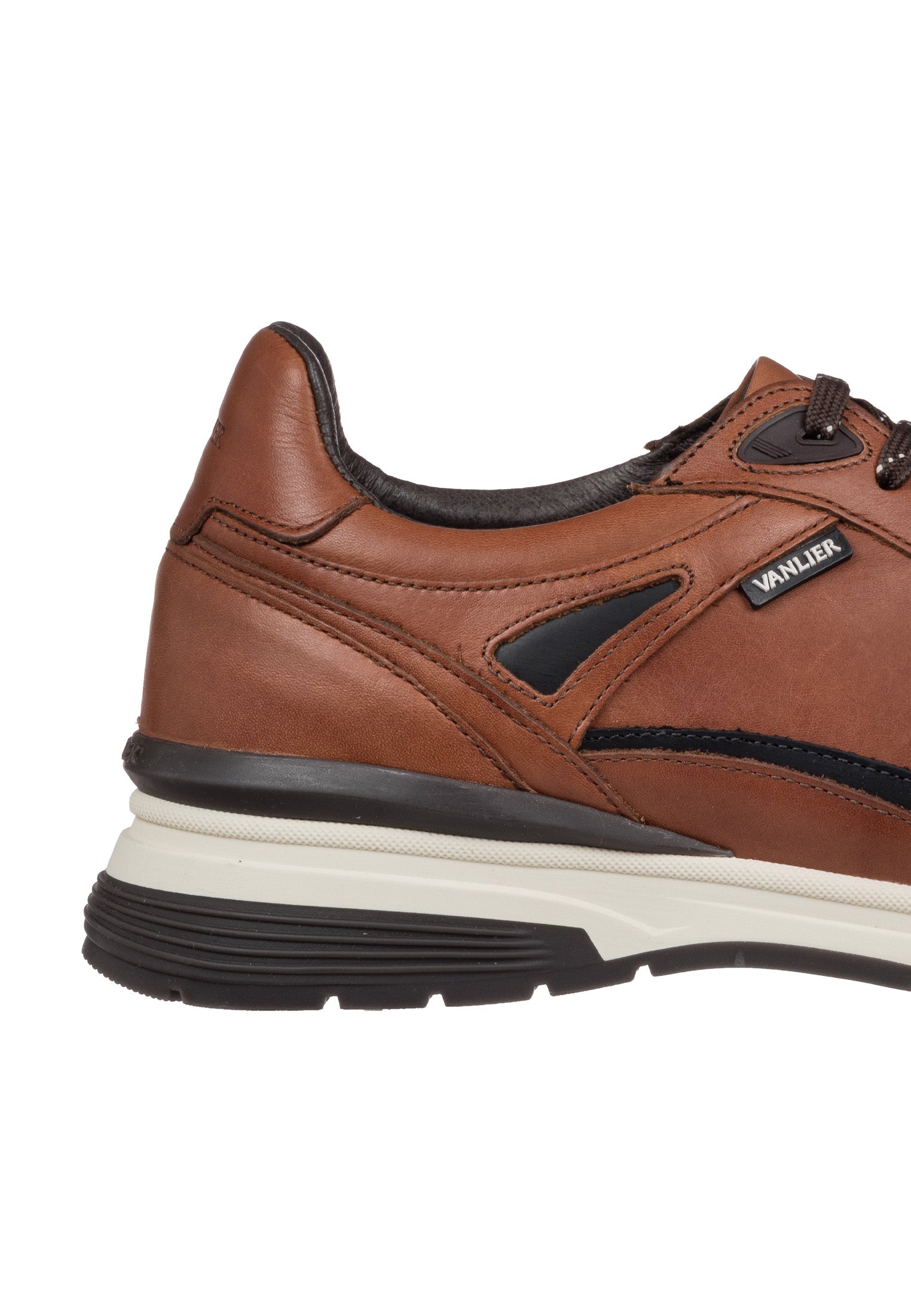 Cognac gladleren Veneto sneaker