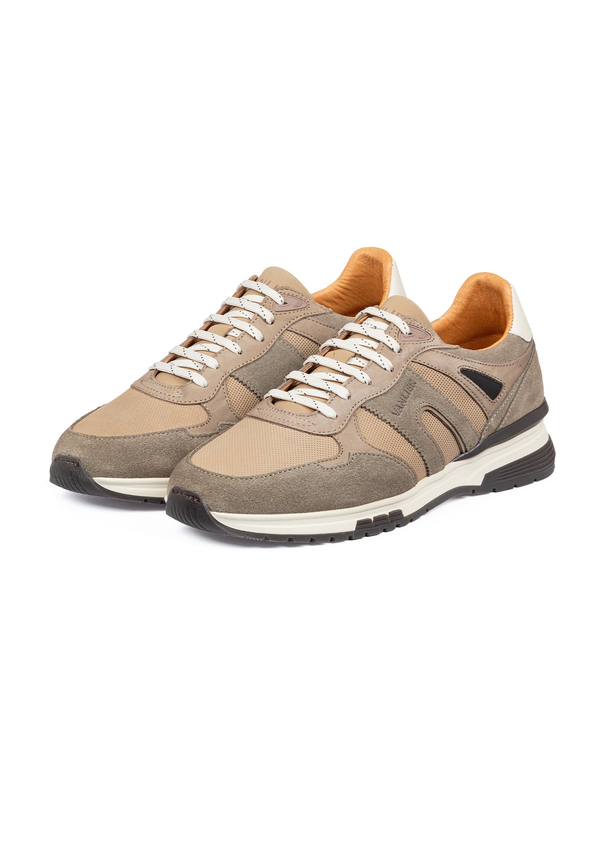 Licht taupe suède combi Veneto sneaker