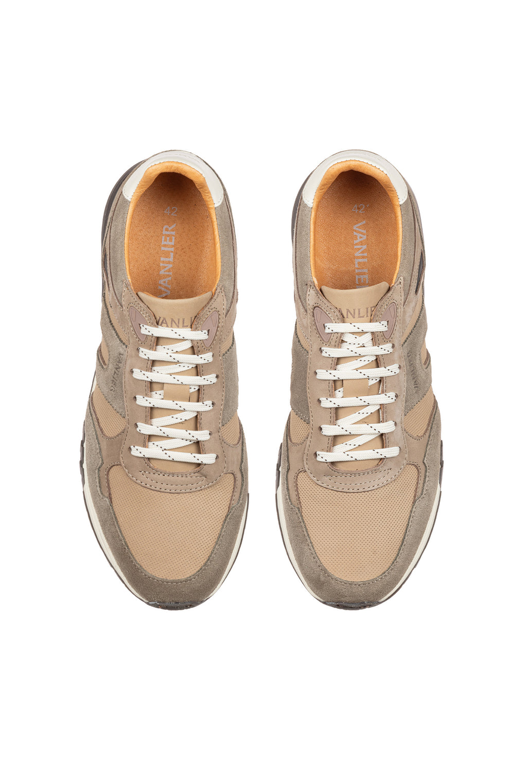 Licht taupe suède combi Veneto sneaker