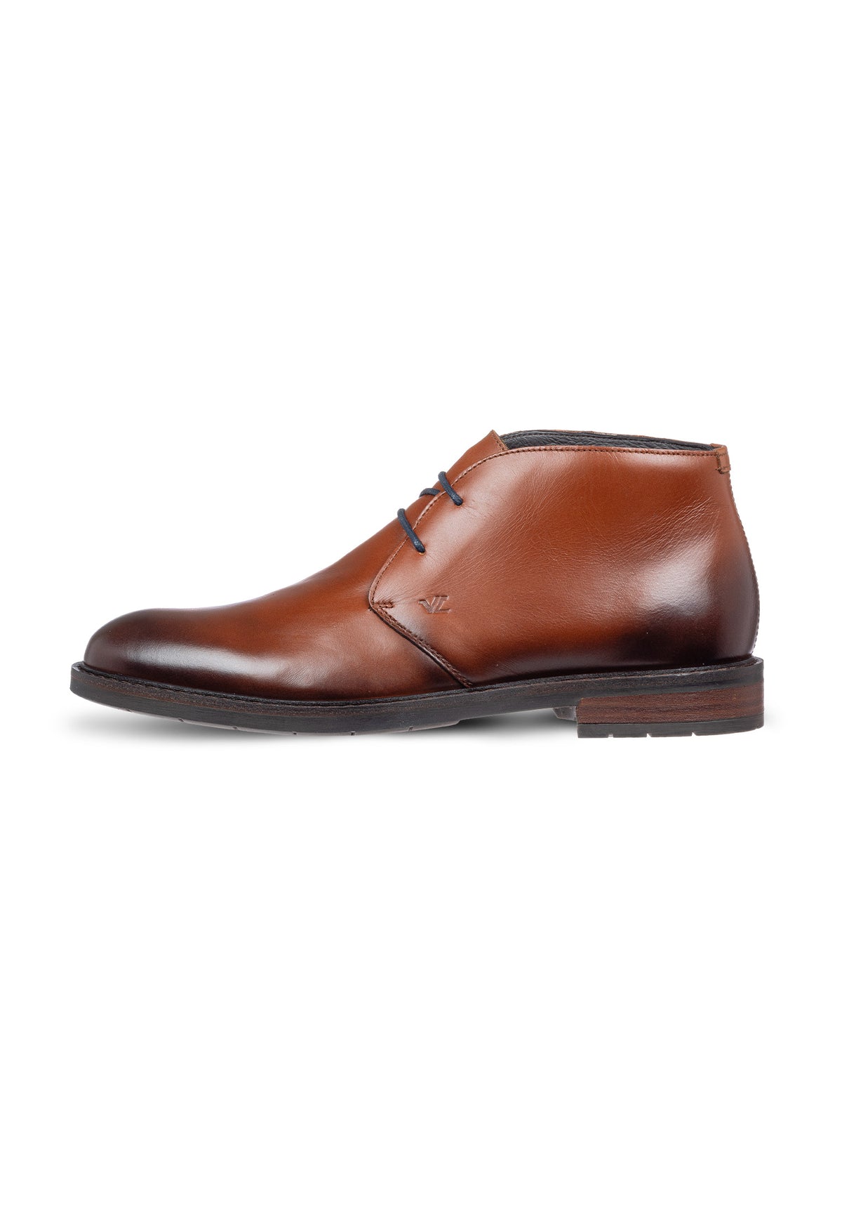 Cognac gladleren Boston boot
