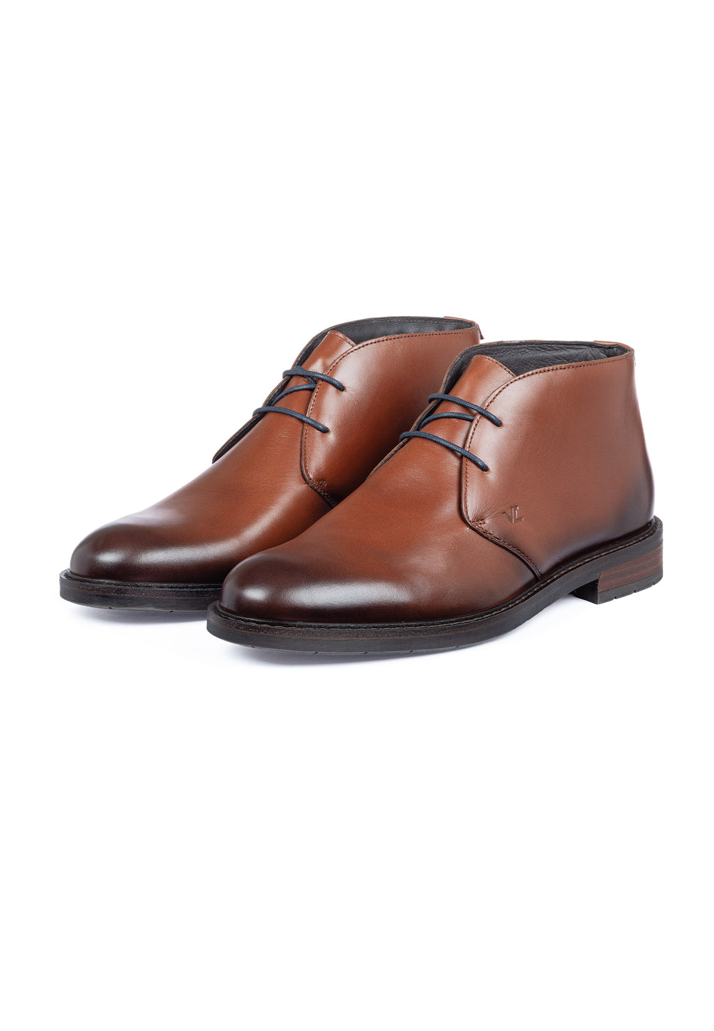 Cognac gladleren Boston boot
