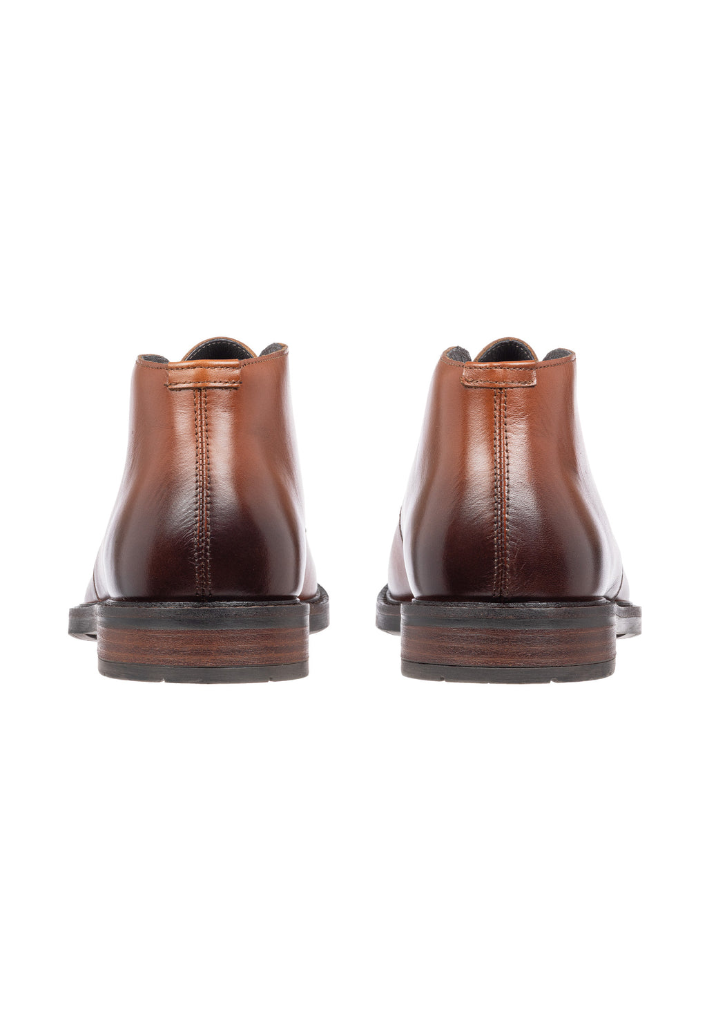 Cognac gladleren Boston boot