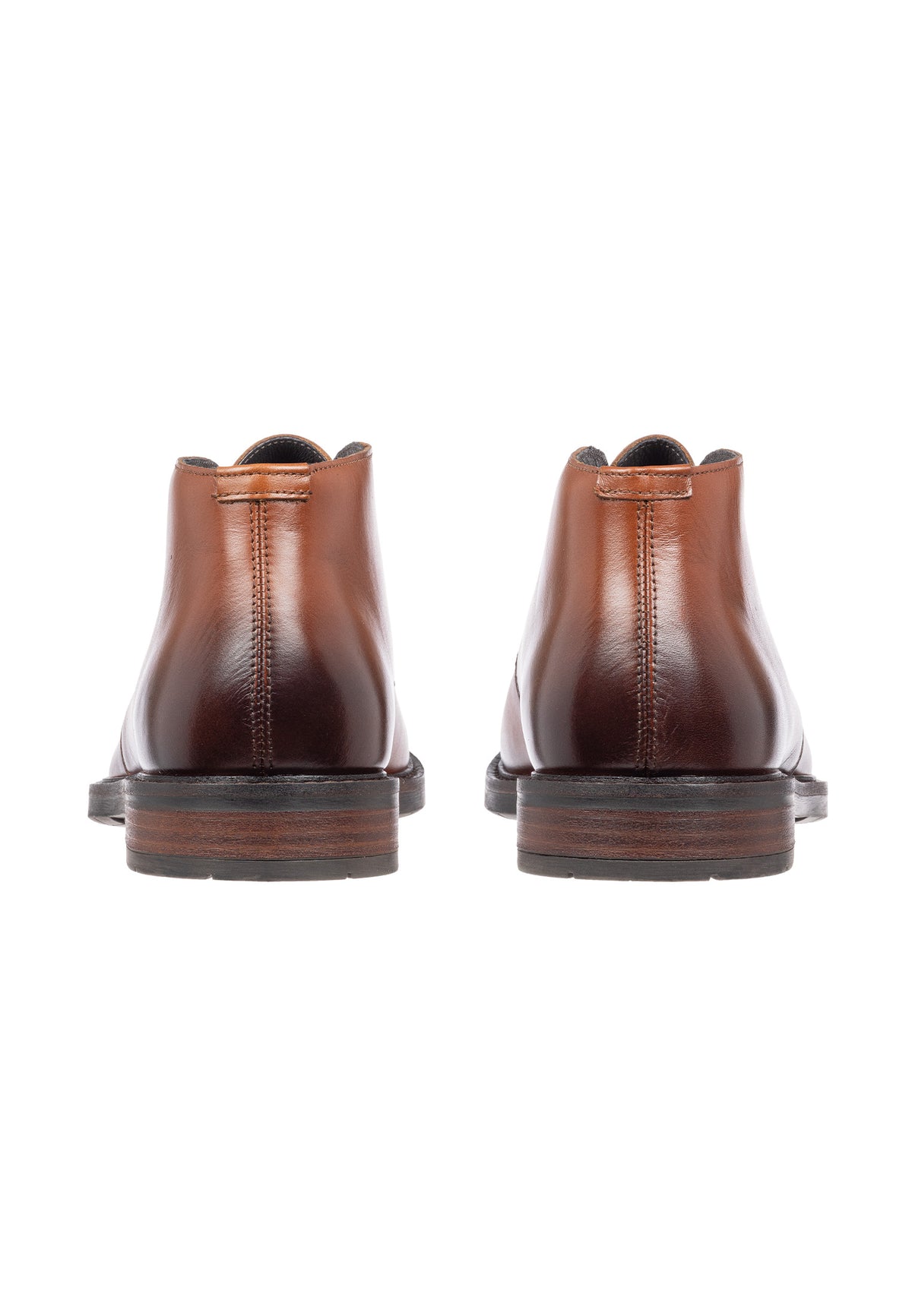 Cognac gladleren Boston boot