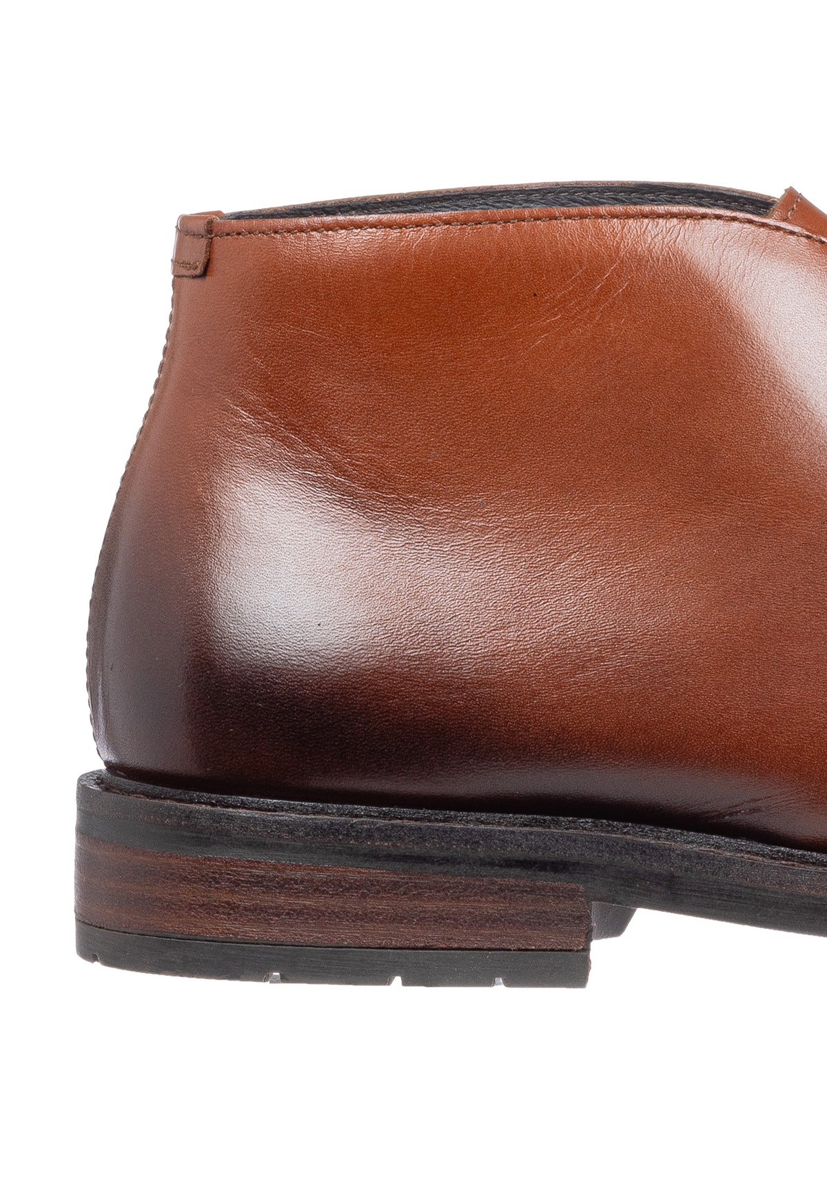 Cognac gladleren Boston boot