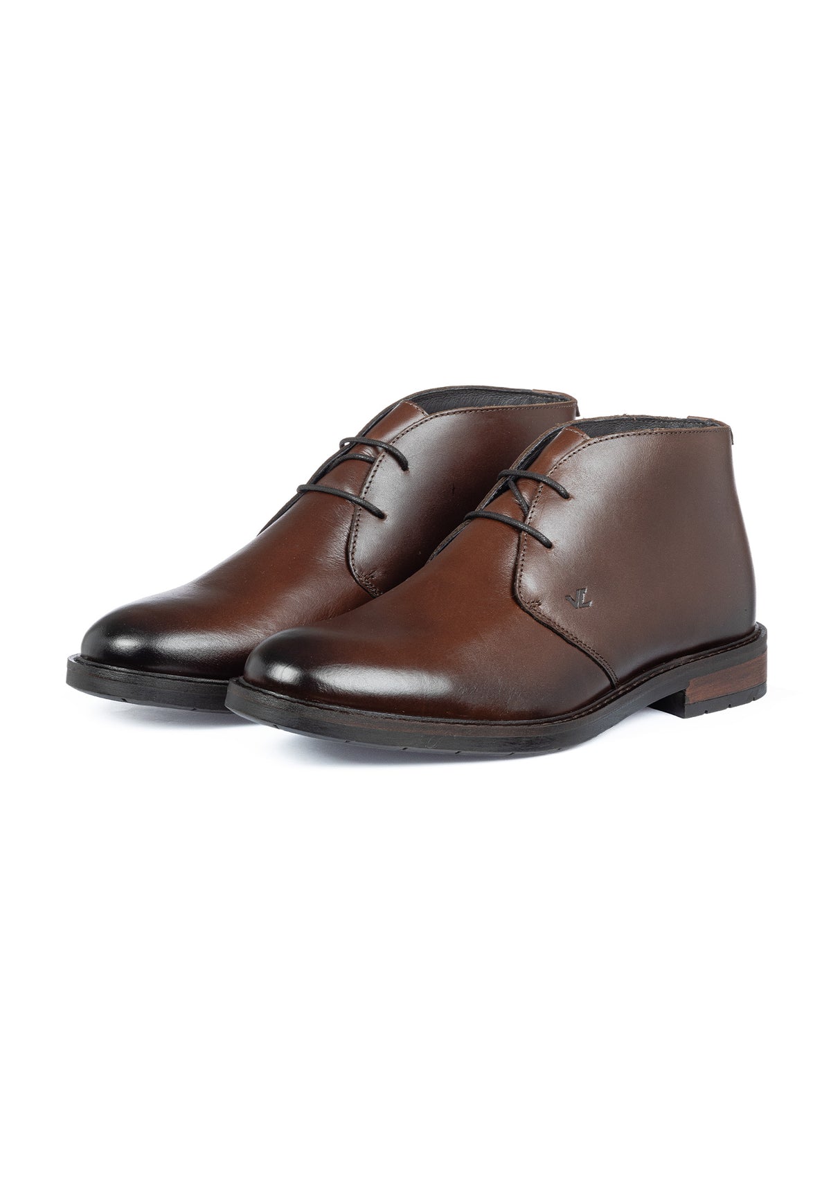 Donker bruin gladleren Boston boot