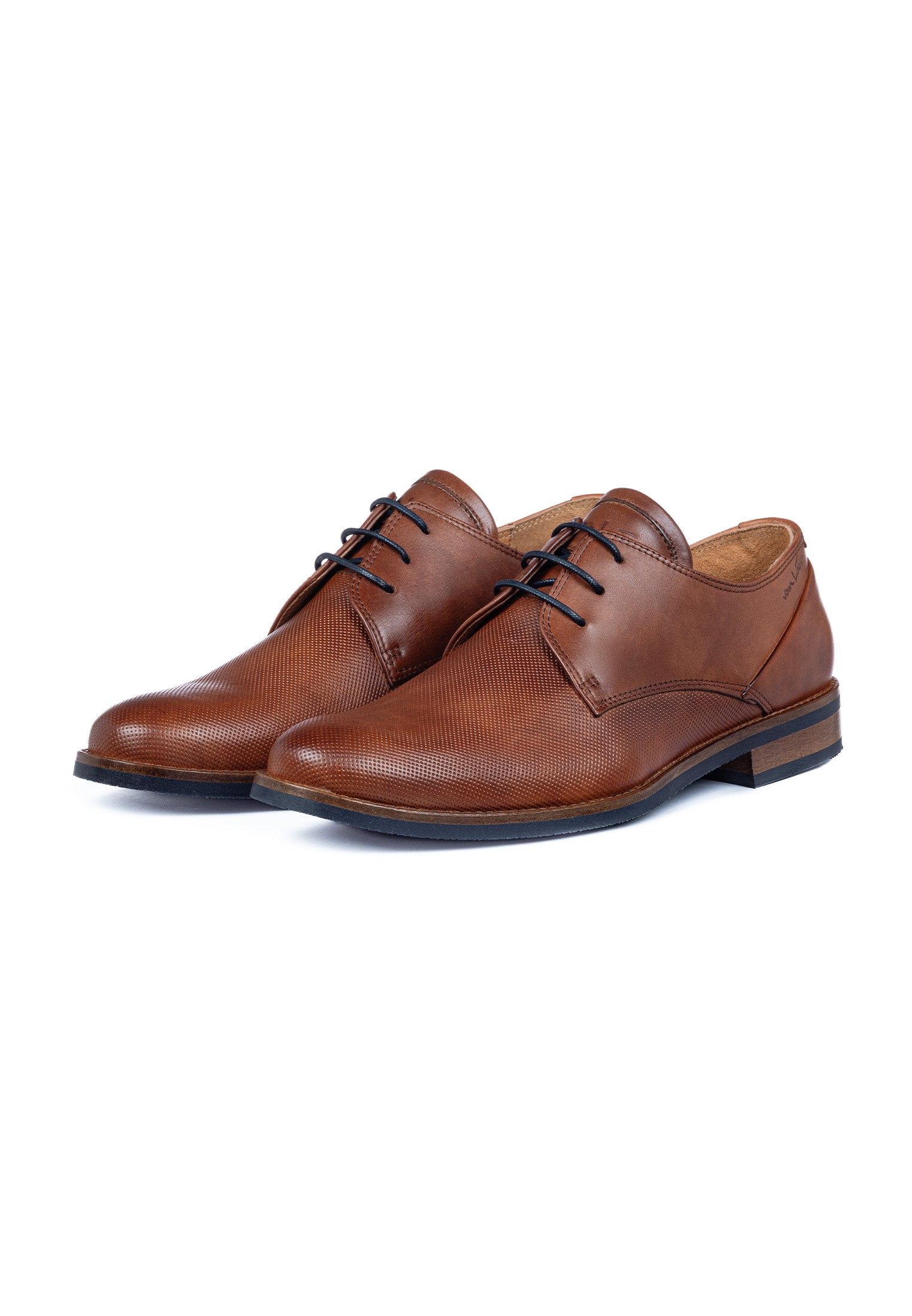Licht cognac gladleren Sabinus veterschoen