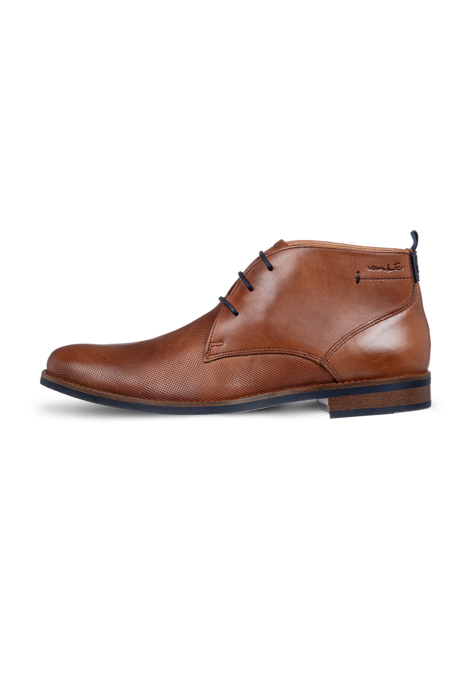 Licht cognac gladleren Sabinus halfhoge veterschoen