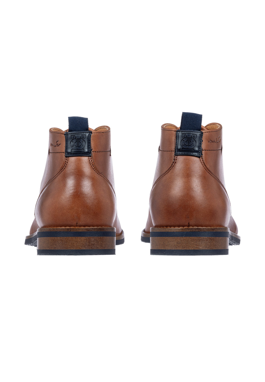 Licht cognac gladleren Sabinus halfhoge veterschoen