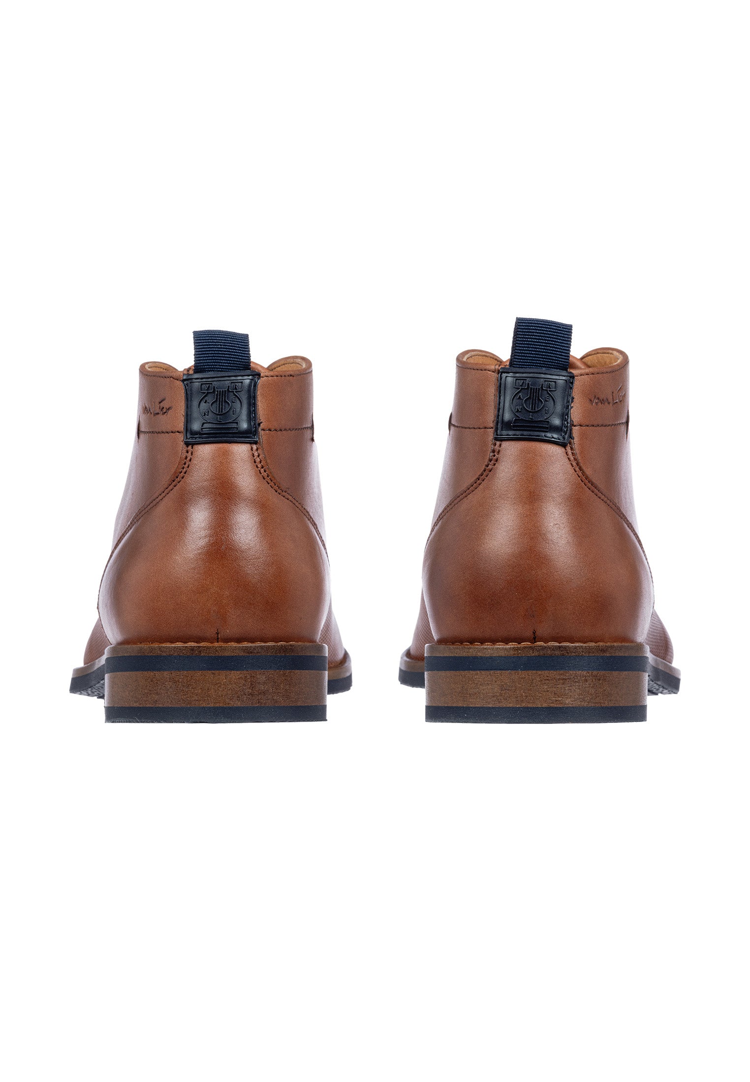 Licht cognac gladleren Sabinus halfhoge veterschoen