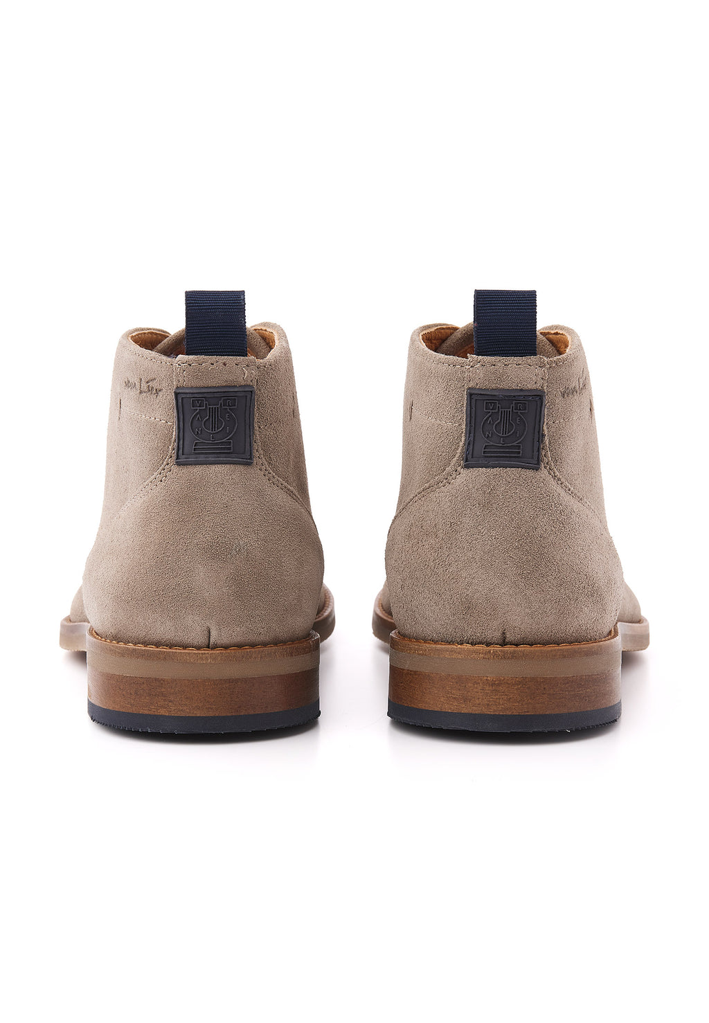 Taupe suède Sabinus halfhoge veterschoen