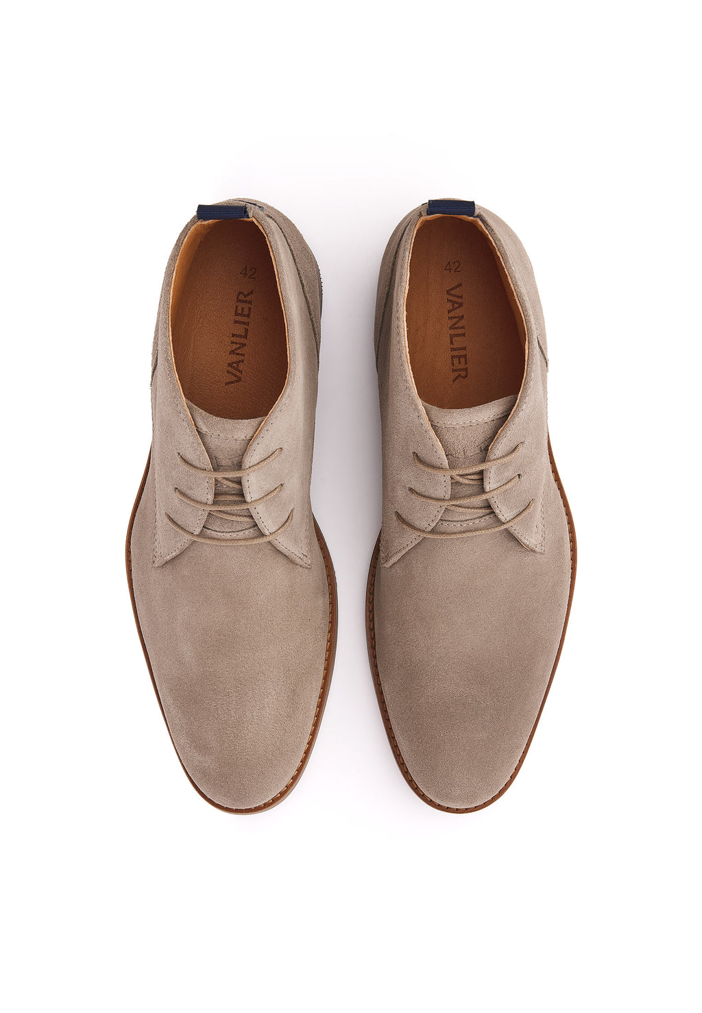 Taupe suède Sabinus halfhoge veterschoen