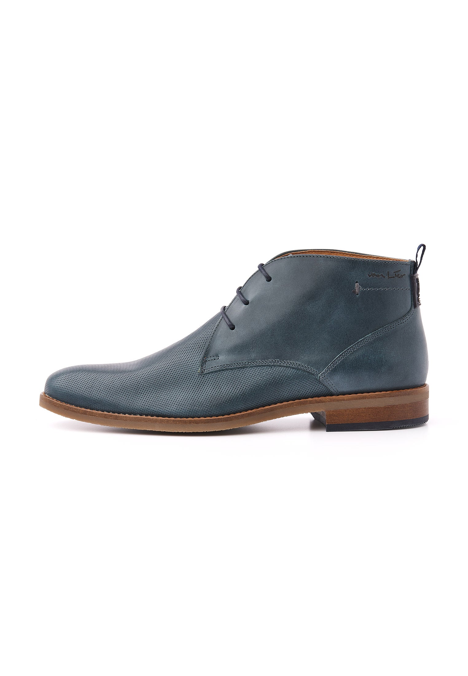 Navy blauw gladleren Sabinus halfhoge veterschoen