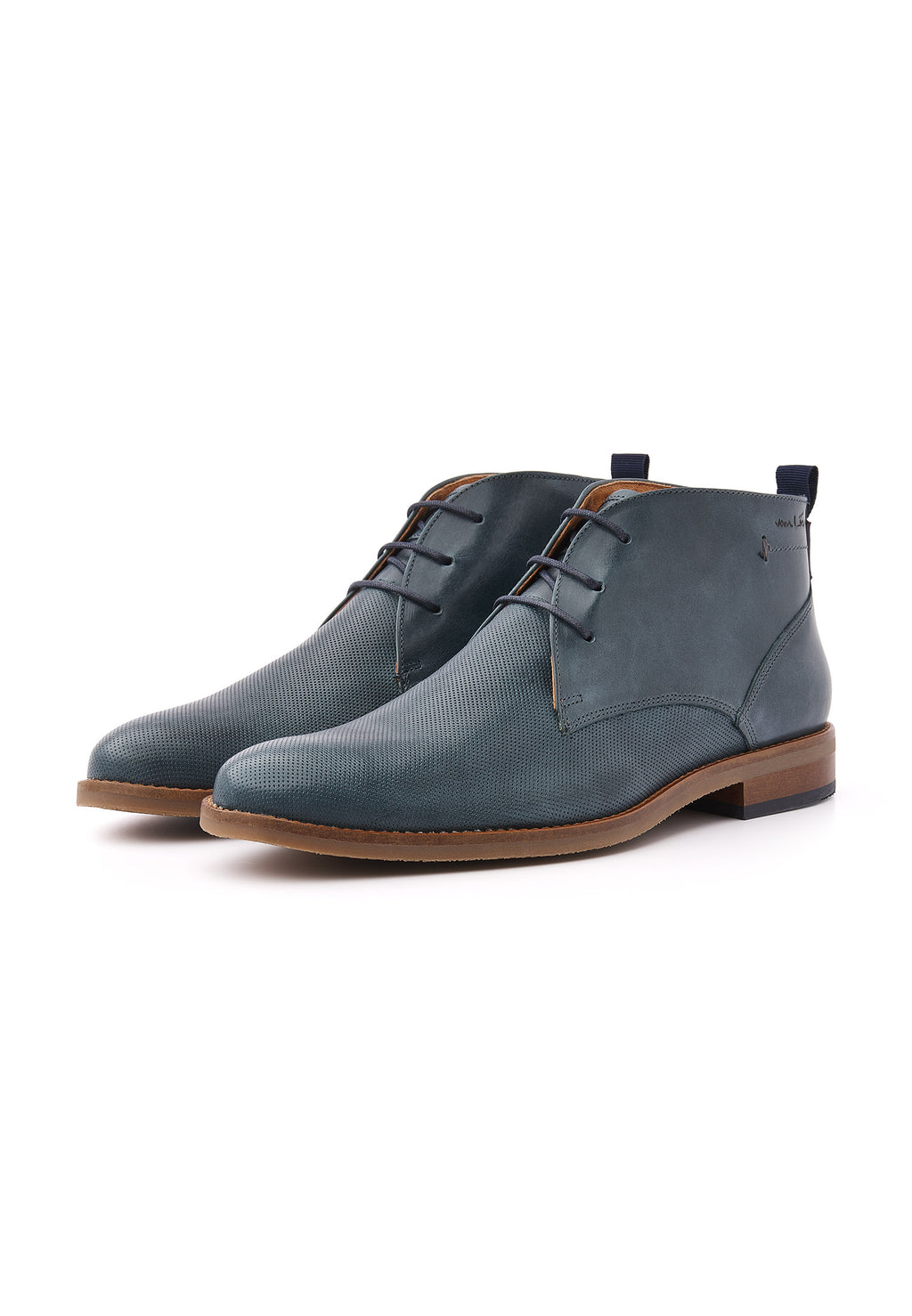 Navy blauw gladleren Sabinus halfhoge veterschoen