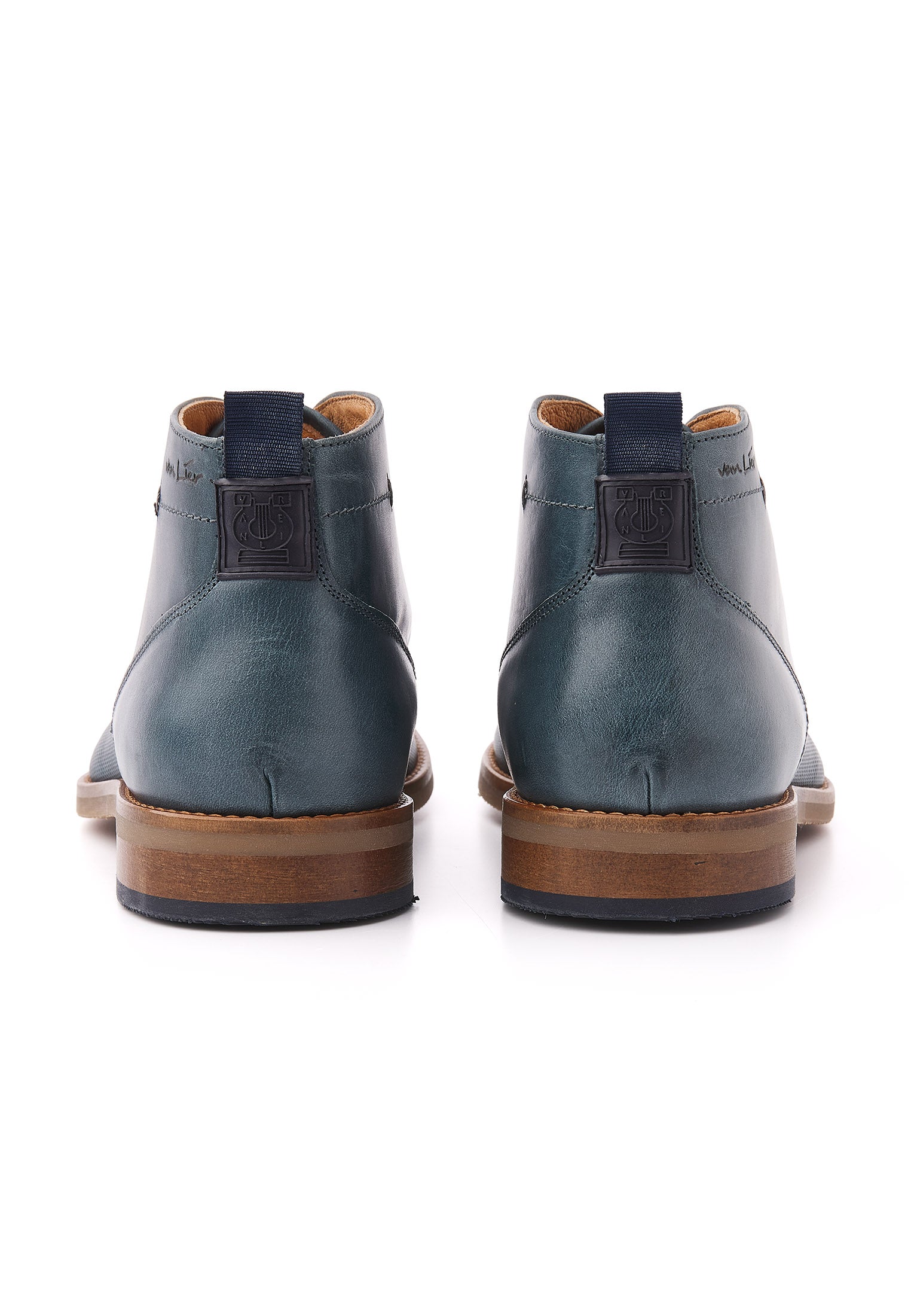 Navy blauw gladleren Sabinus halfhoge veterschoen