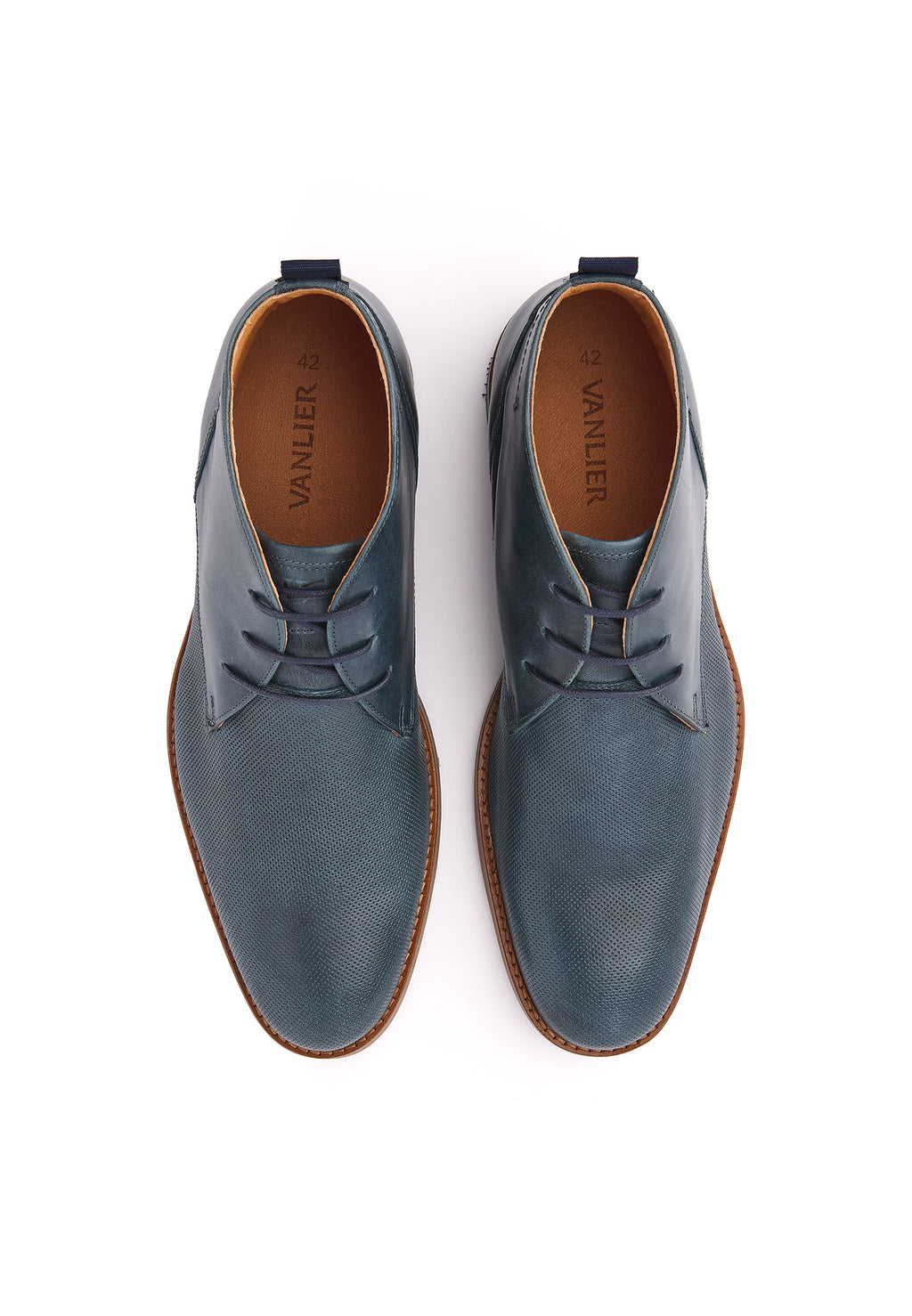 Navy blauw gladleren Sabinus halfhoge veterschoen