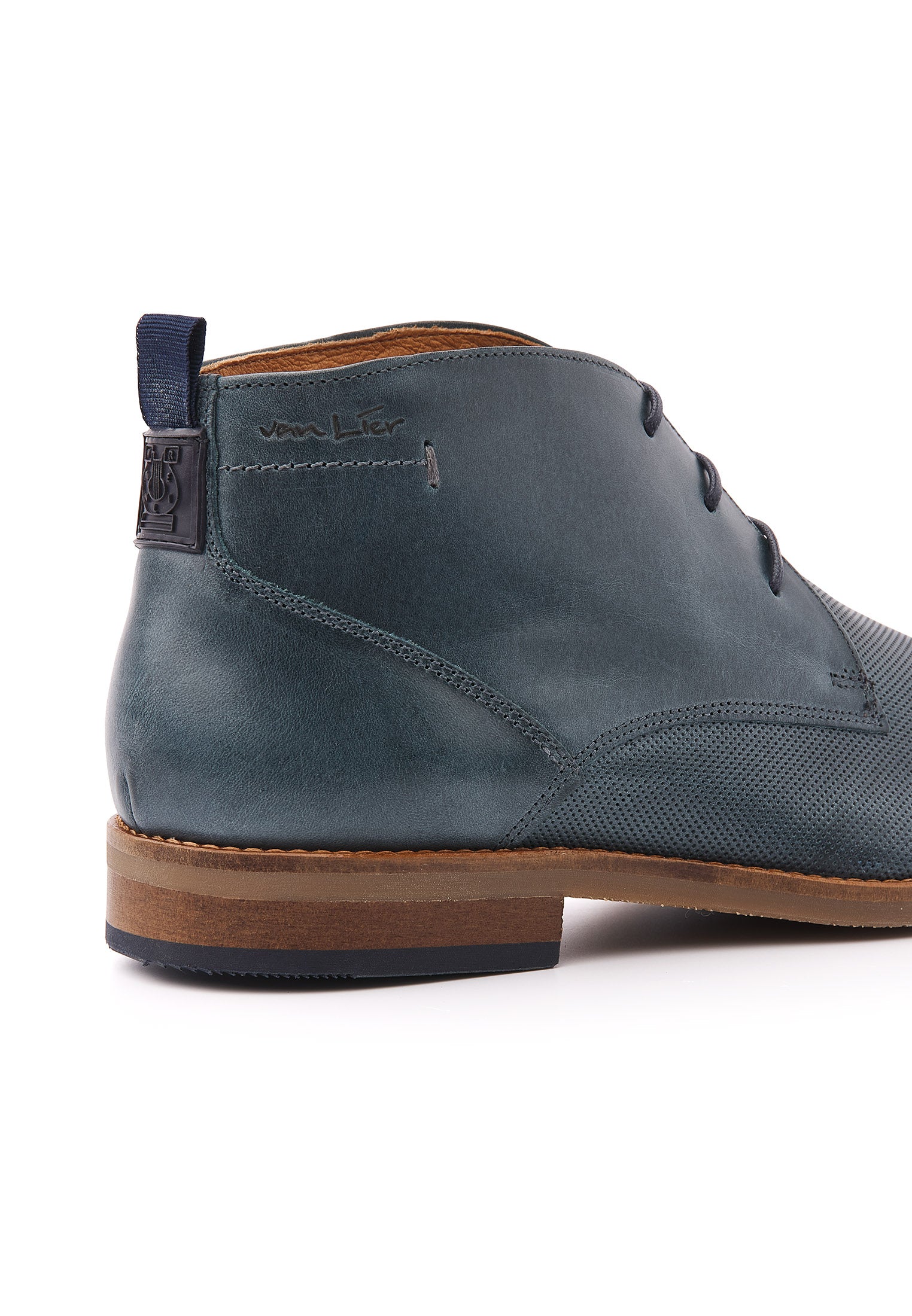 Navy blauw gladleren Sabinus halfhoge veterschoen