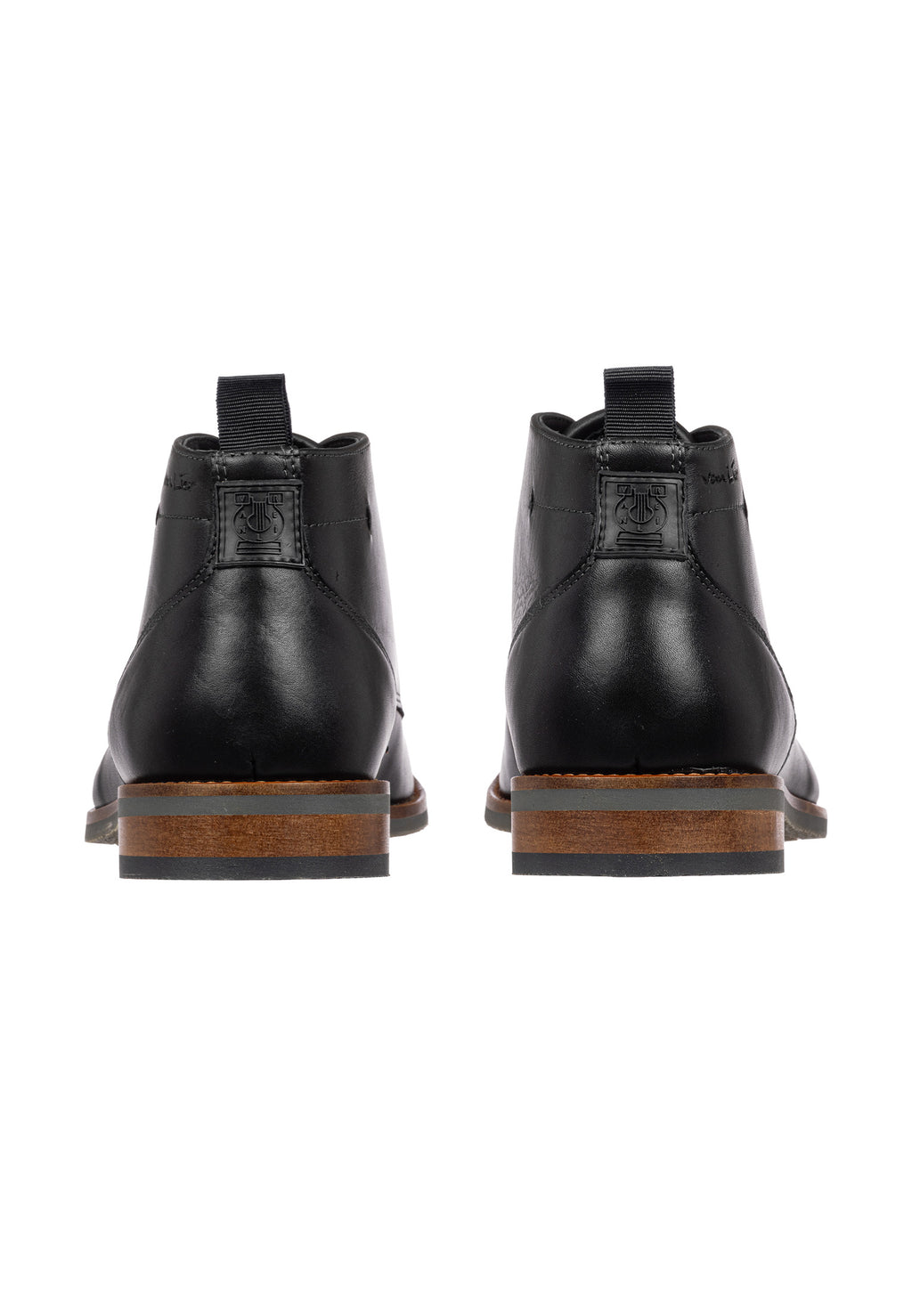 Zwart gladleren Sabinus halfhoge veterschoen