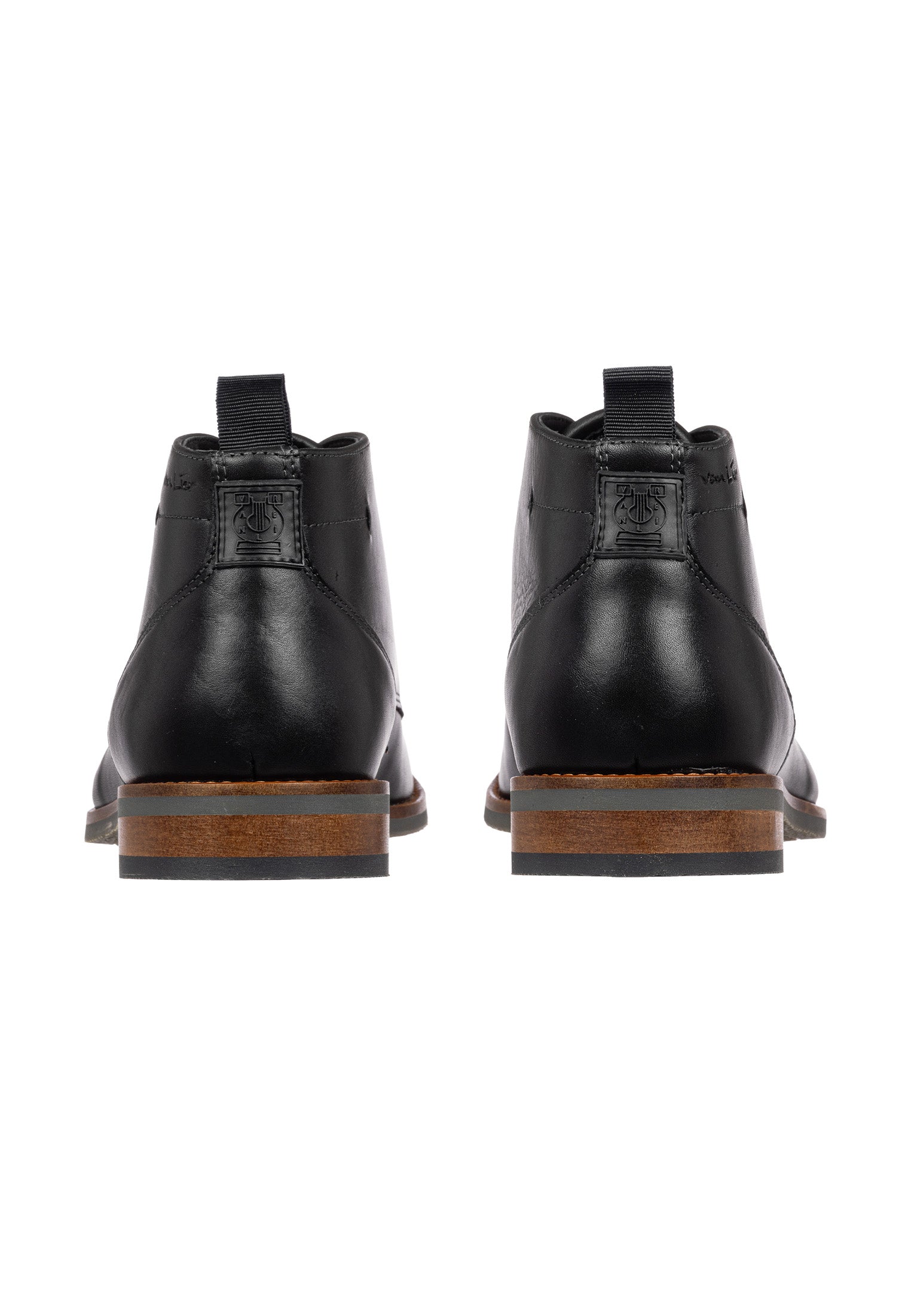 Zwart gladleren Sabinus halfhoge veterschoen