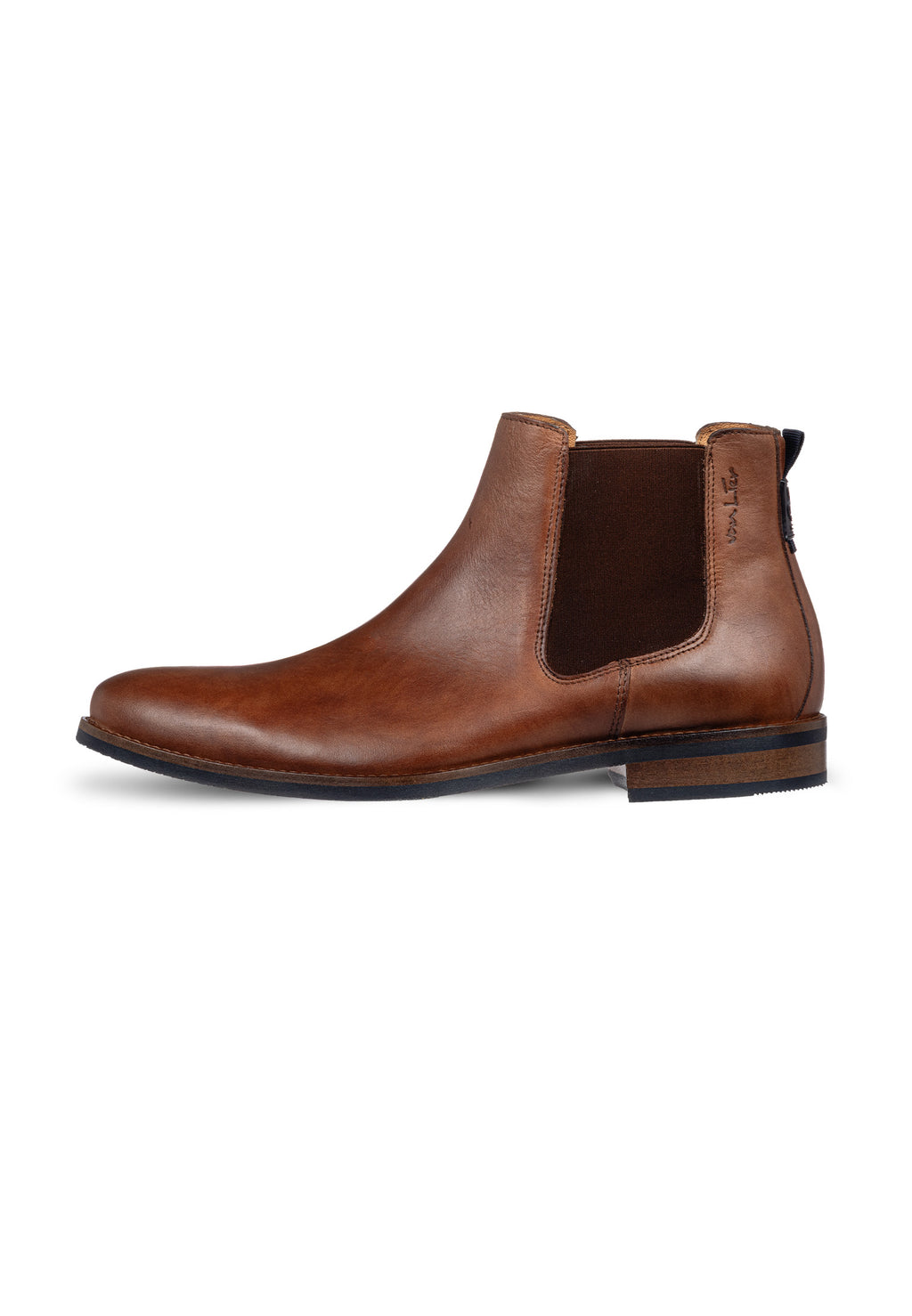 Licht cognac gladleren Sabinus chelsea boot