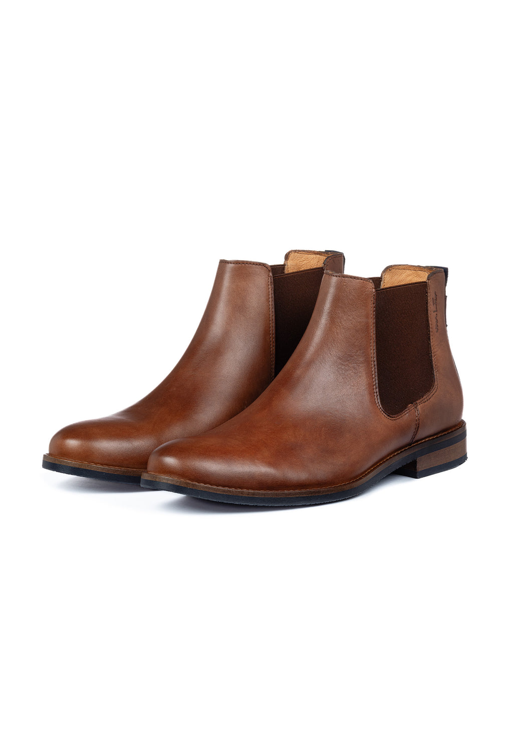 Licht cognac gladleren Sabinus chelsea boot