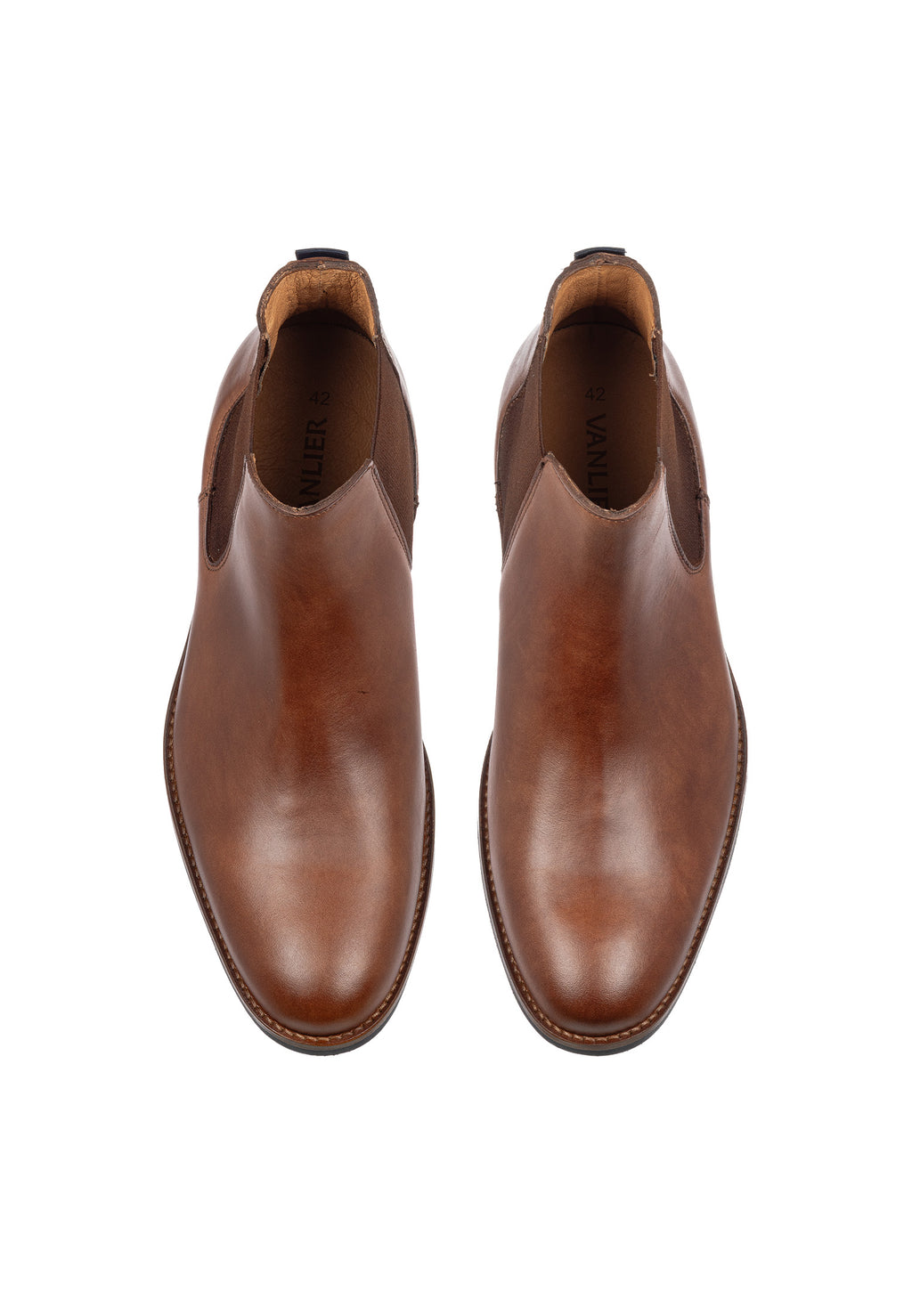 Licht cognac gladleren Sabinus chelsea boot