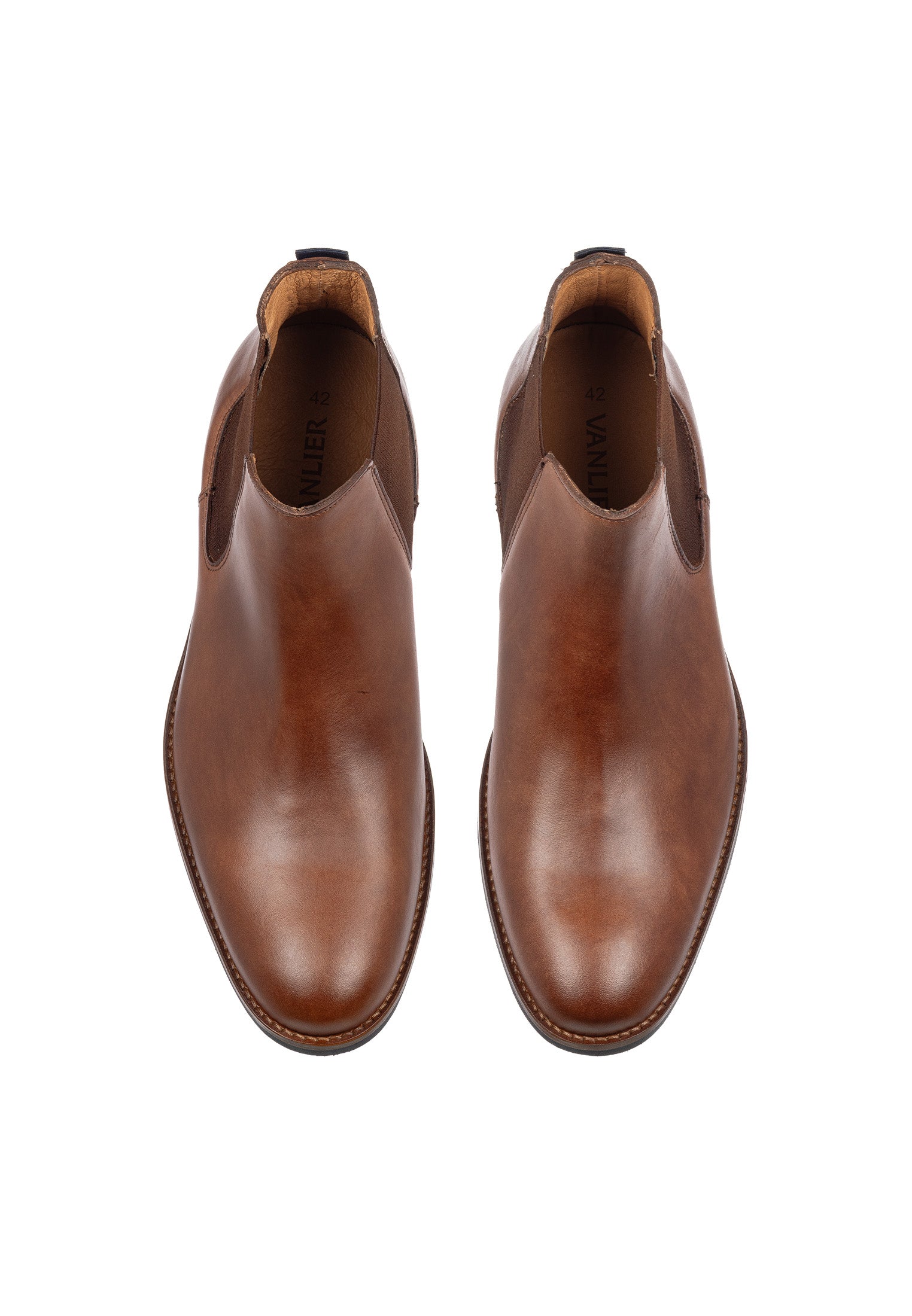 Licht cognac gladleren Sabinus chelsea boot