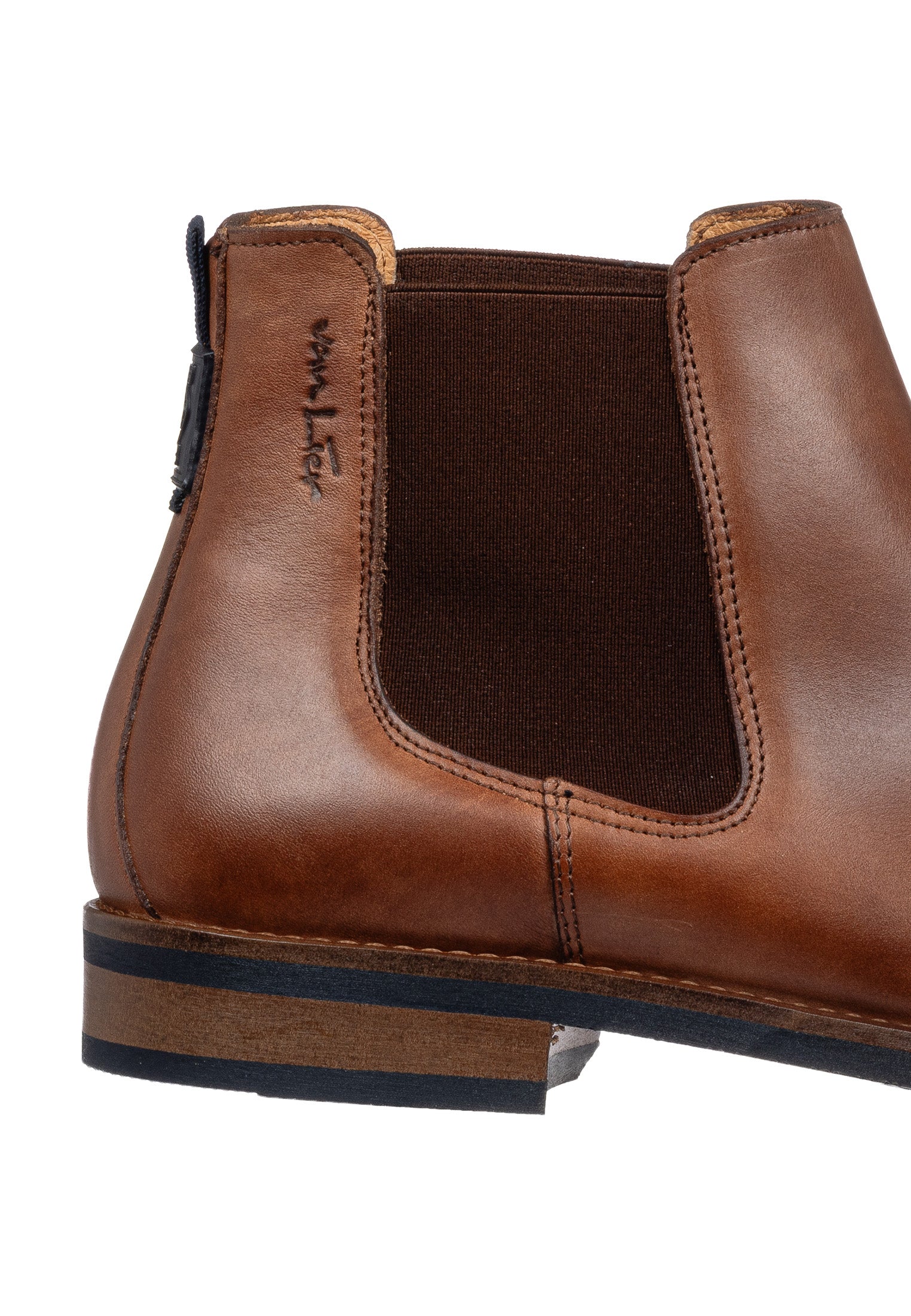 Licht cognac gladleren Sabinus chelsea boot