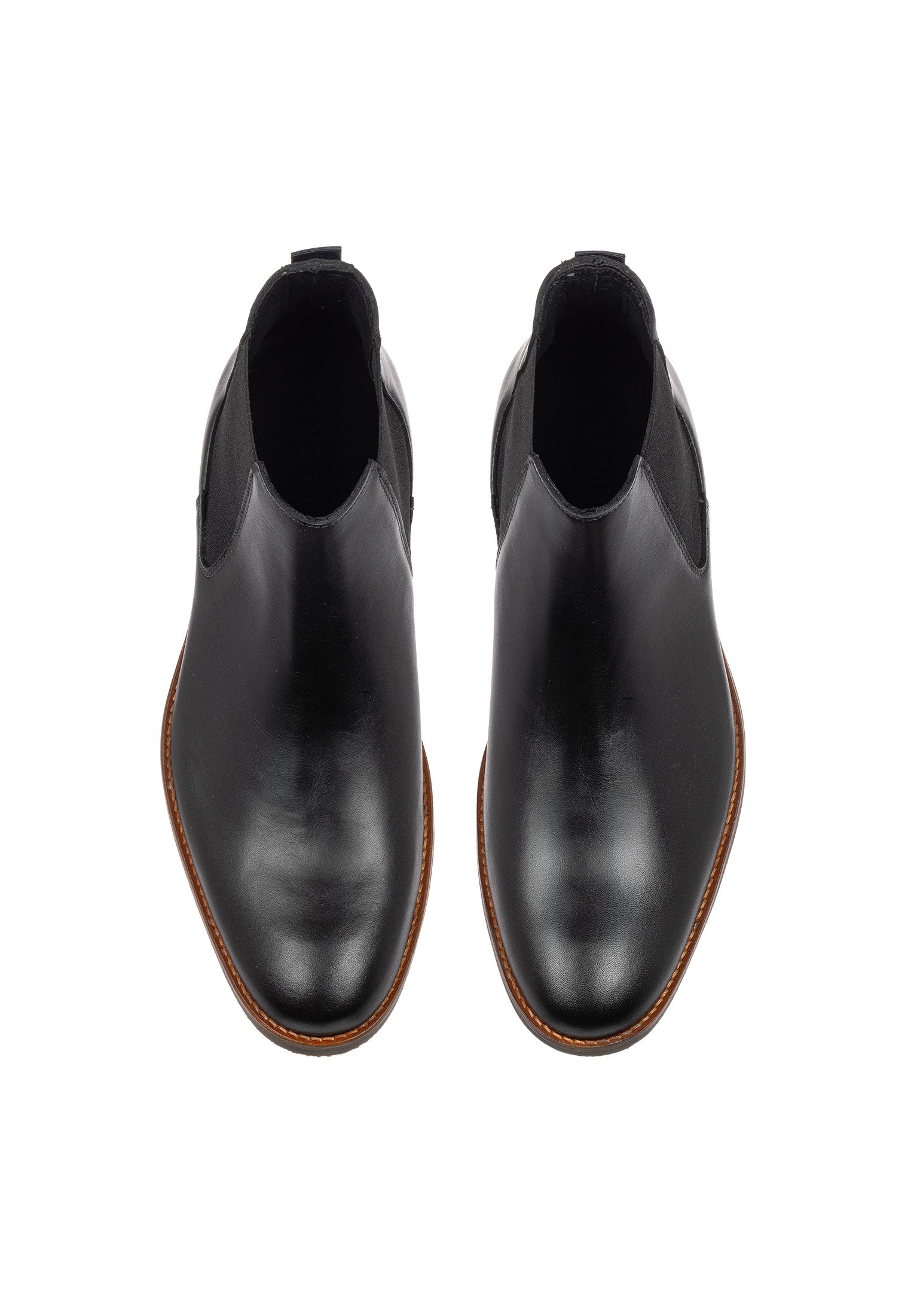 Zwart gladleren Sabinus chelsea boot