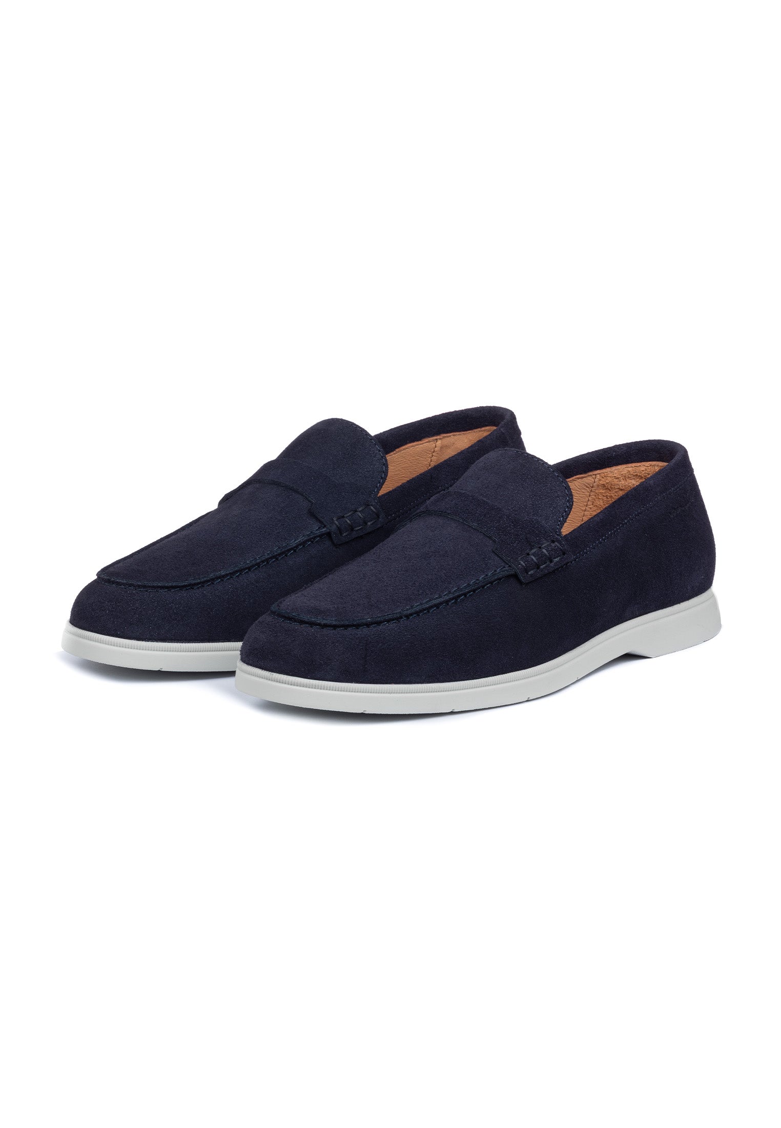 Navy blauw suède Ascona-H loafer