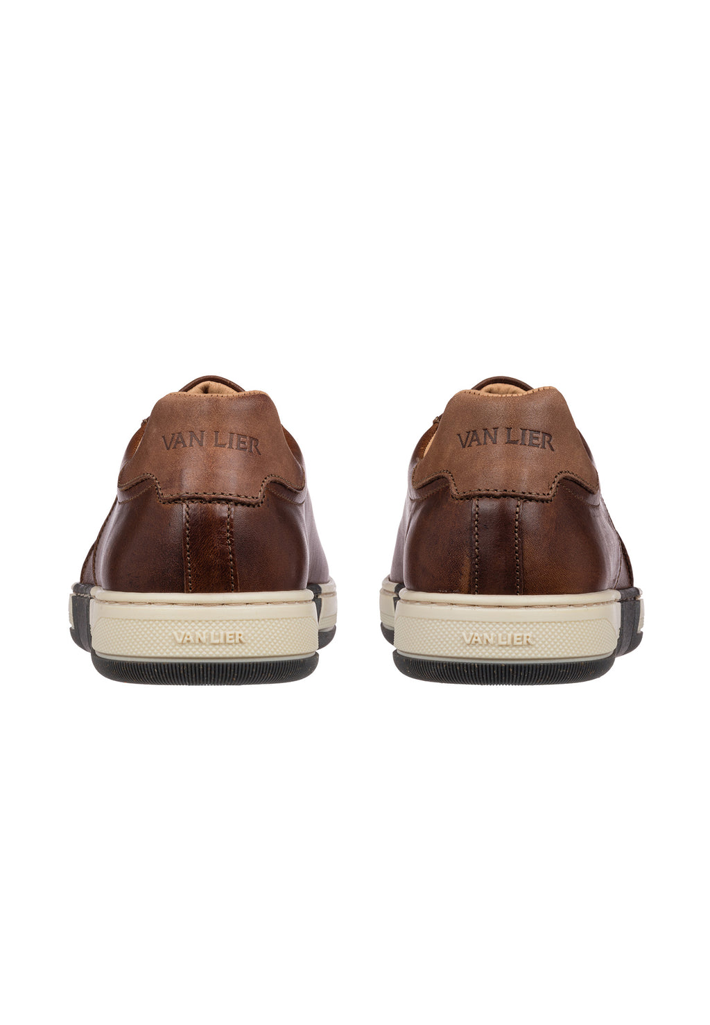 Cognac gladleren Retro sneaker