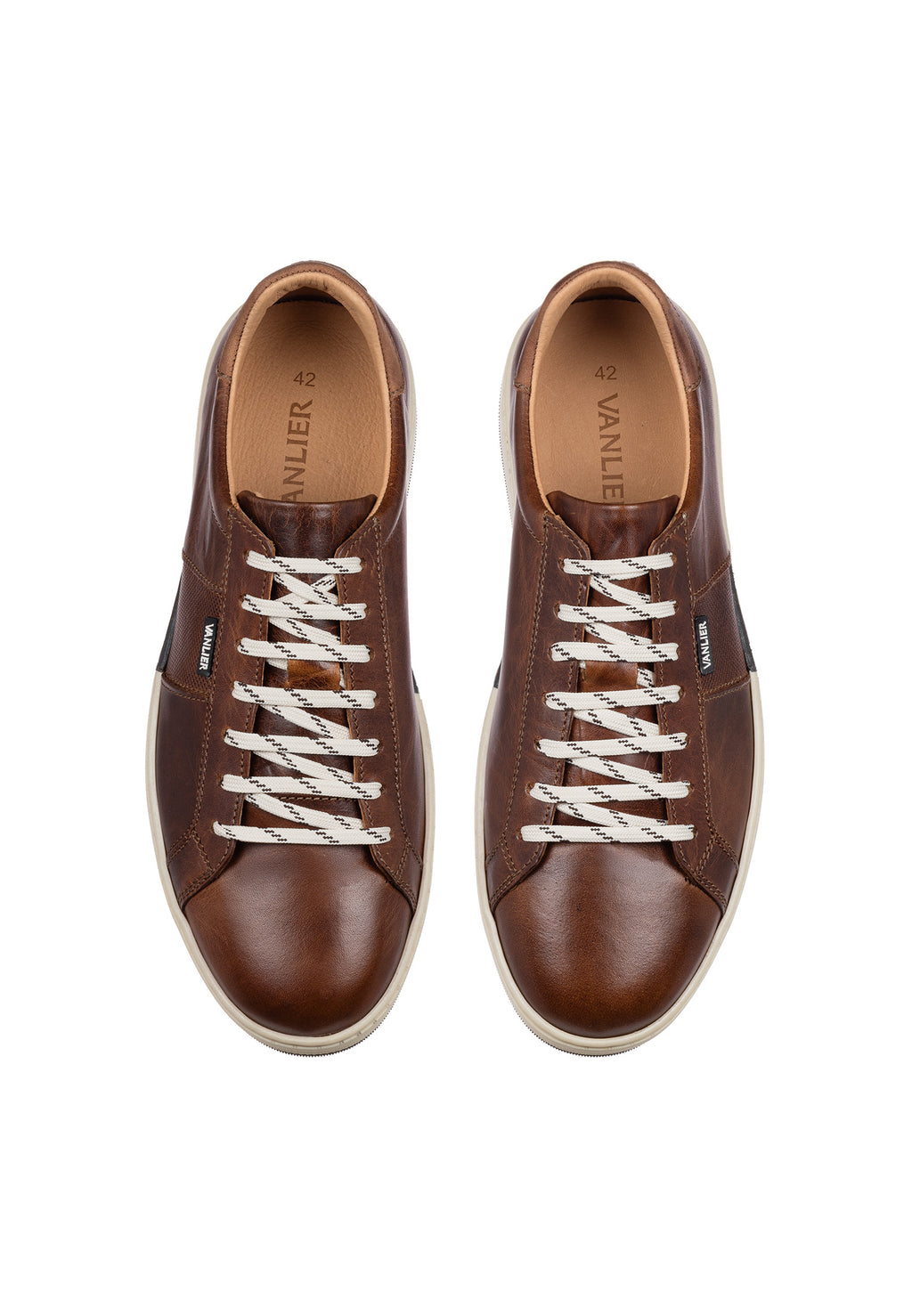 Cognac gladleren Retro sneaker