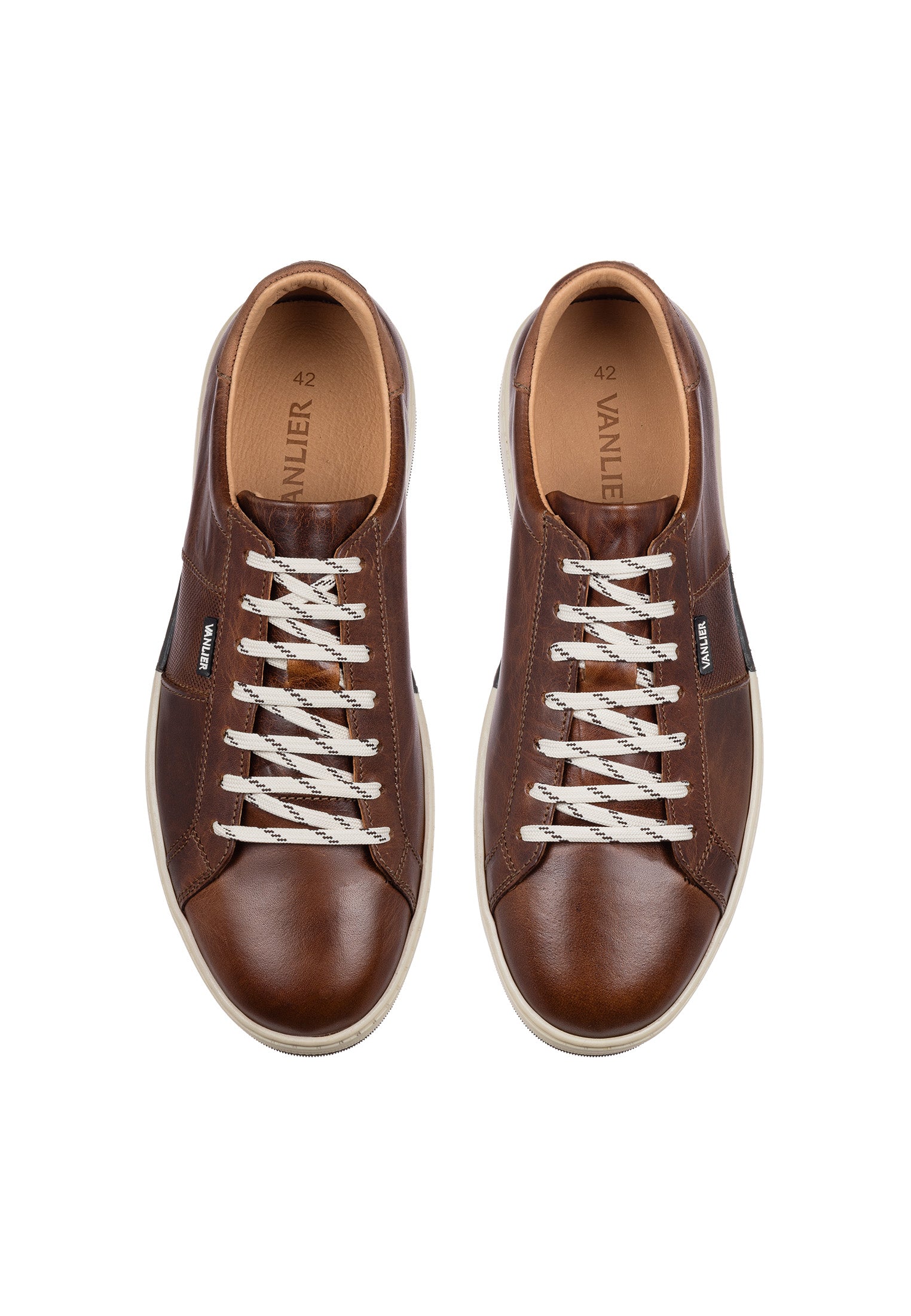 Cognac gladleren Retro sneaker