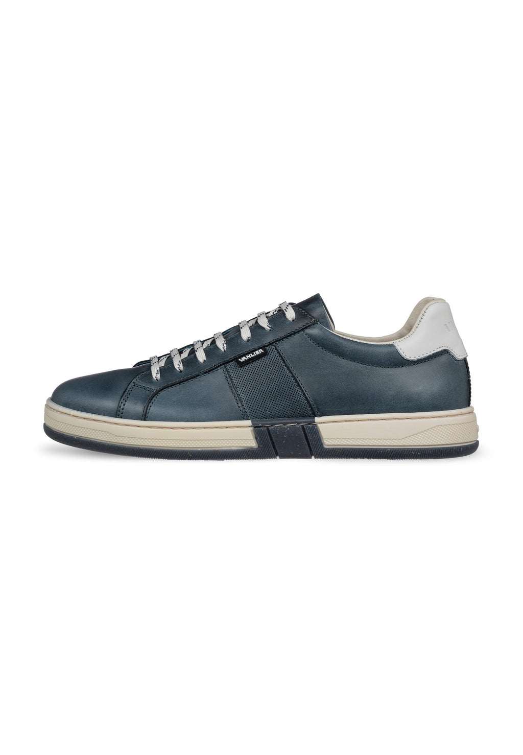 Navy blauw gladleren Retro sneaker