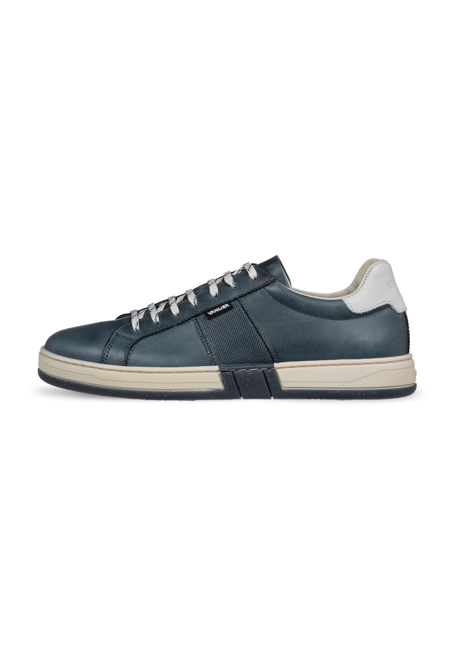 Navy blauw gladleren Retro sneaker